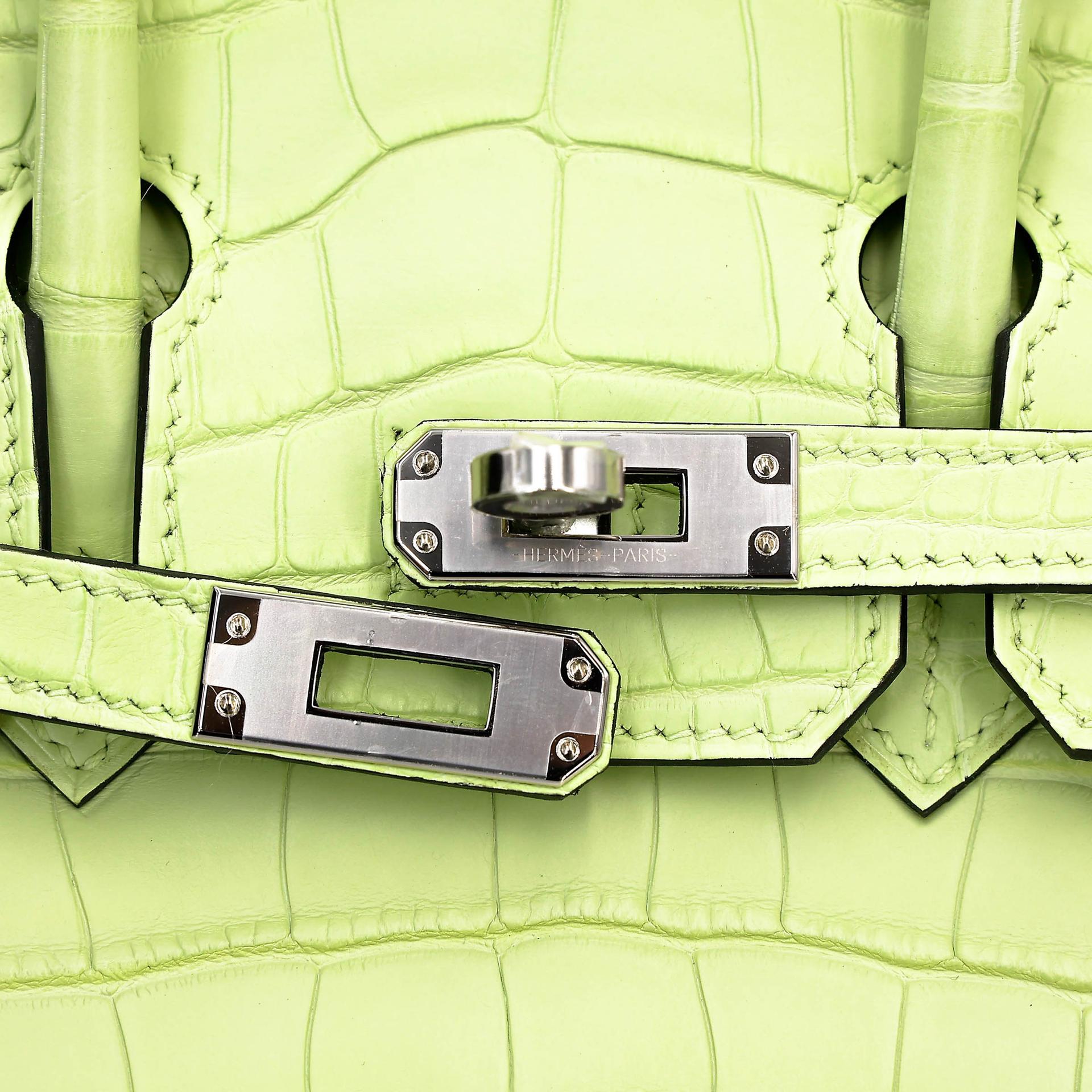 Unused ( Rank NS ) HERMÈS Birkin 25 Jaune Bourgeon (R9) Matte Alligator Palladium hardware B (2023) - 8