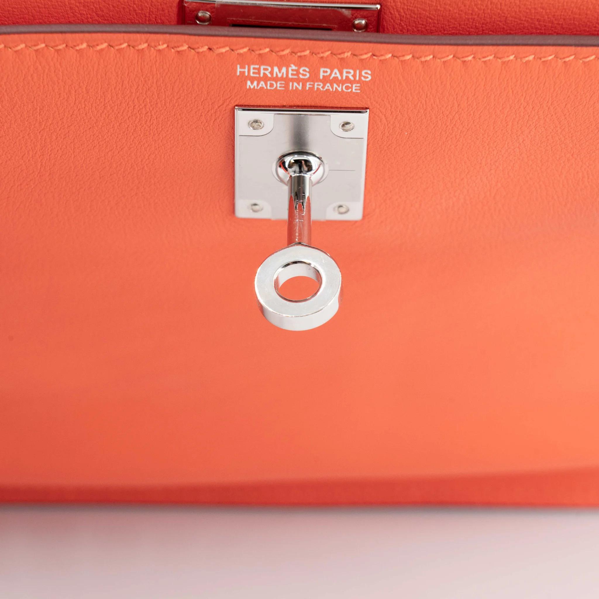 Excellent ( Rank SA ) HERMÈS Kelly Danse Orange (93) Swift Palladium hardware W (2024) - 14