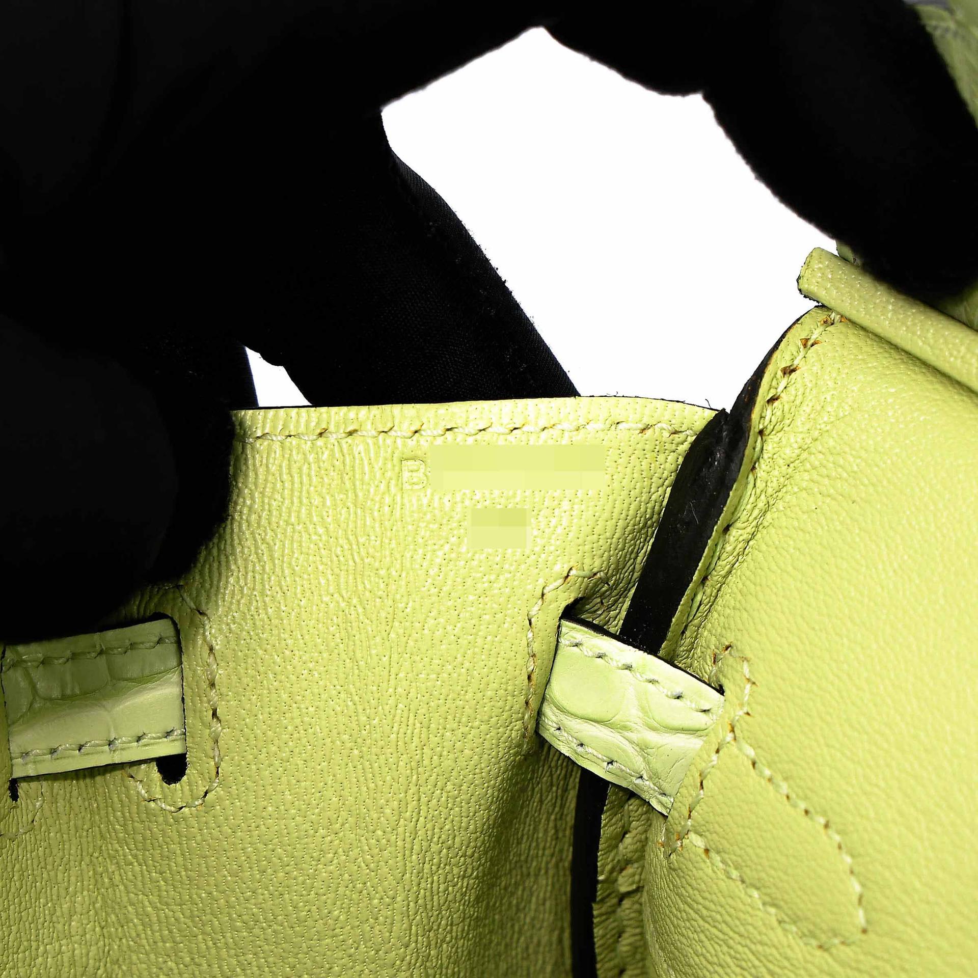 Unused ( Rank NS ) HERMÈS Birkin 25 Jaune Bourgeon (R9) Matte Alligator Palladium hardware B (2023) - 13