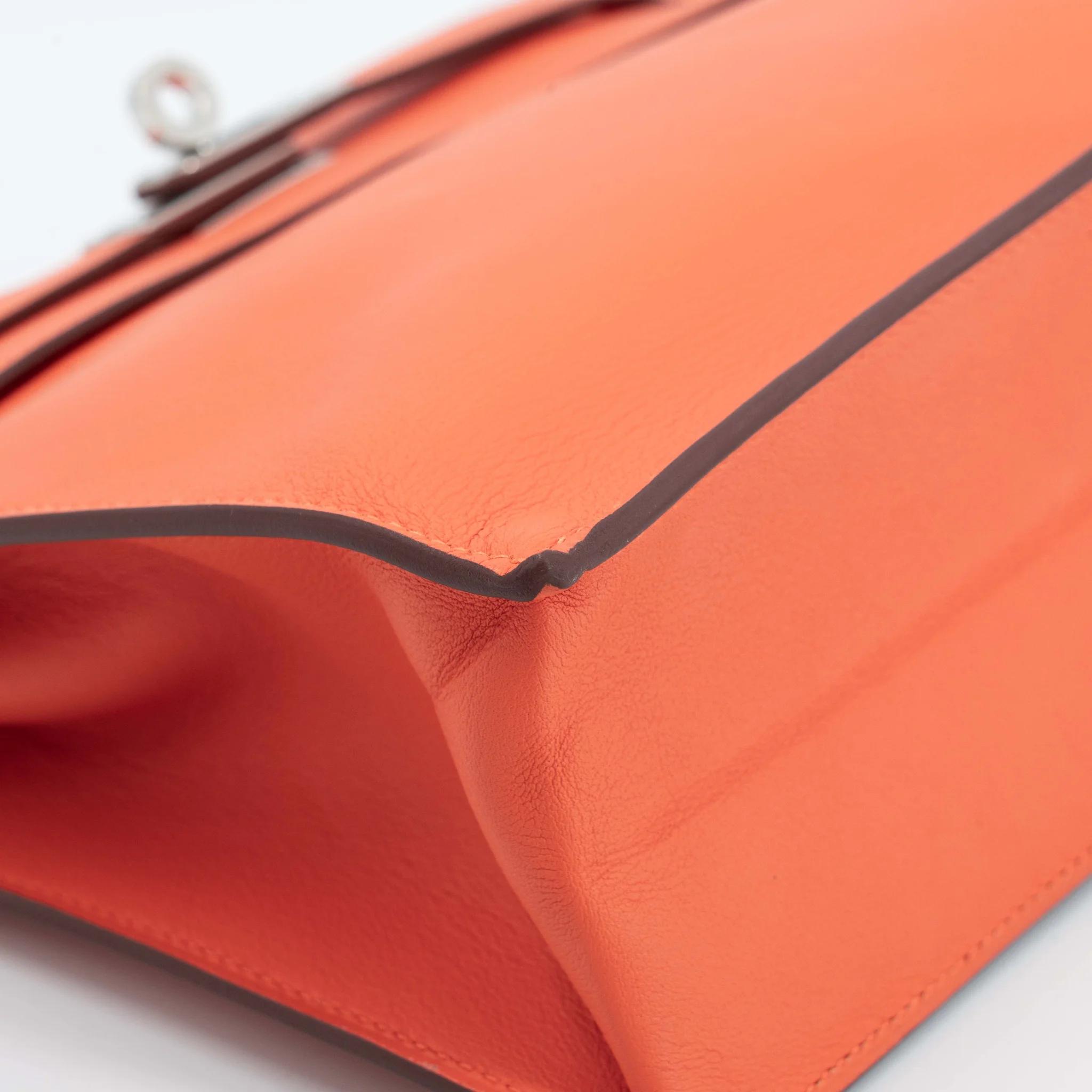 Excellent ( Rank SA ) HERMÈS Kelly Danse Orange (93) Swift Palladium hardware W (2024) - 10