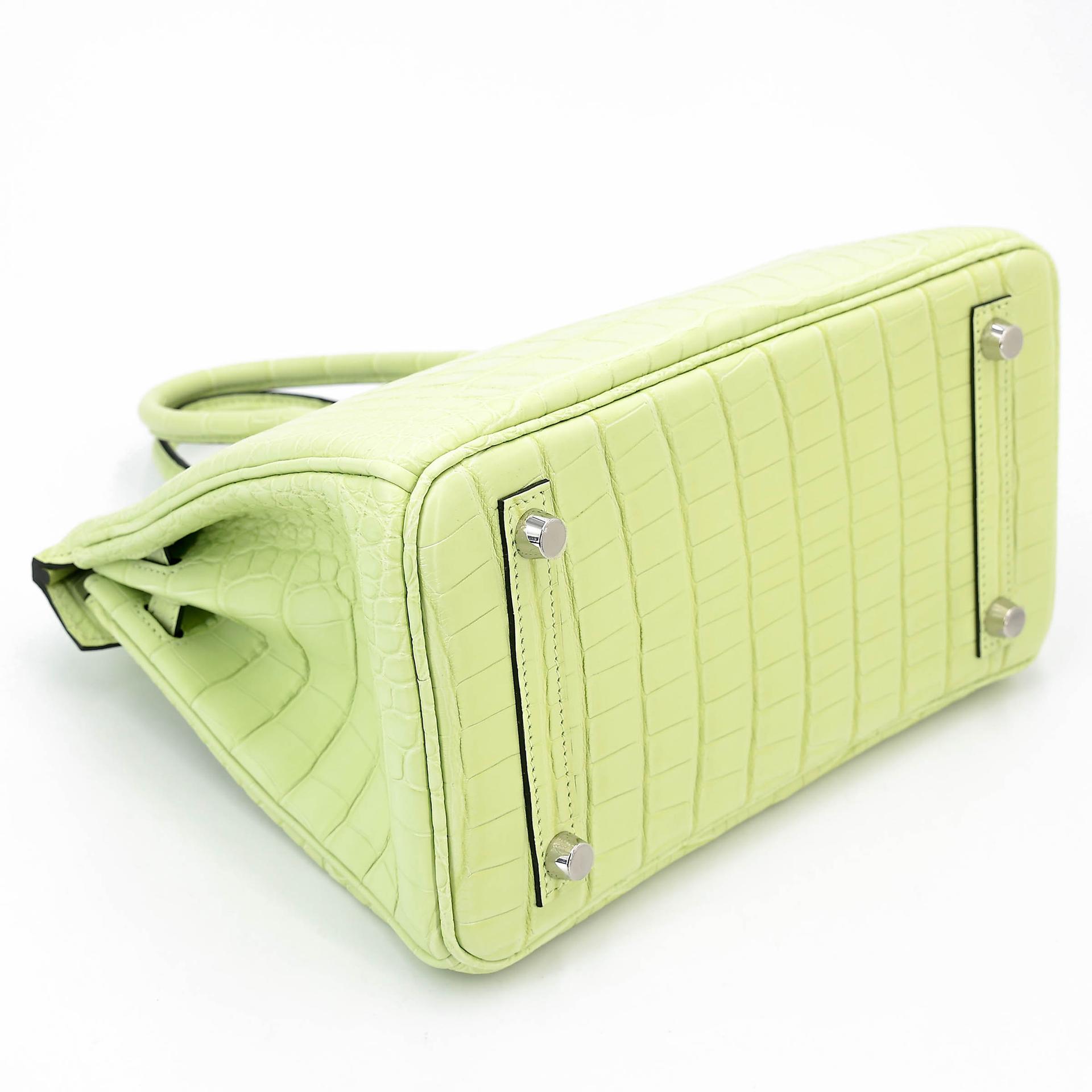 Unused ( Rank NS ) HERMÈS Birkin 25 Jaune Bourgeon (R9) Matte Alligator Palladium hardware B (2023) - 7