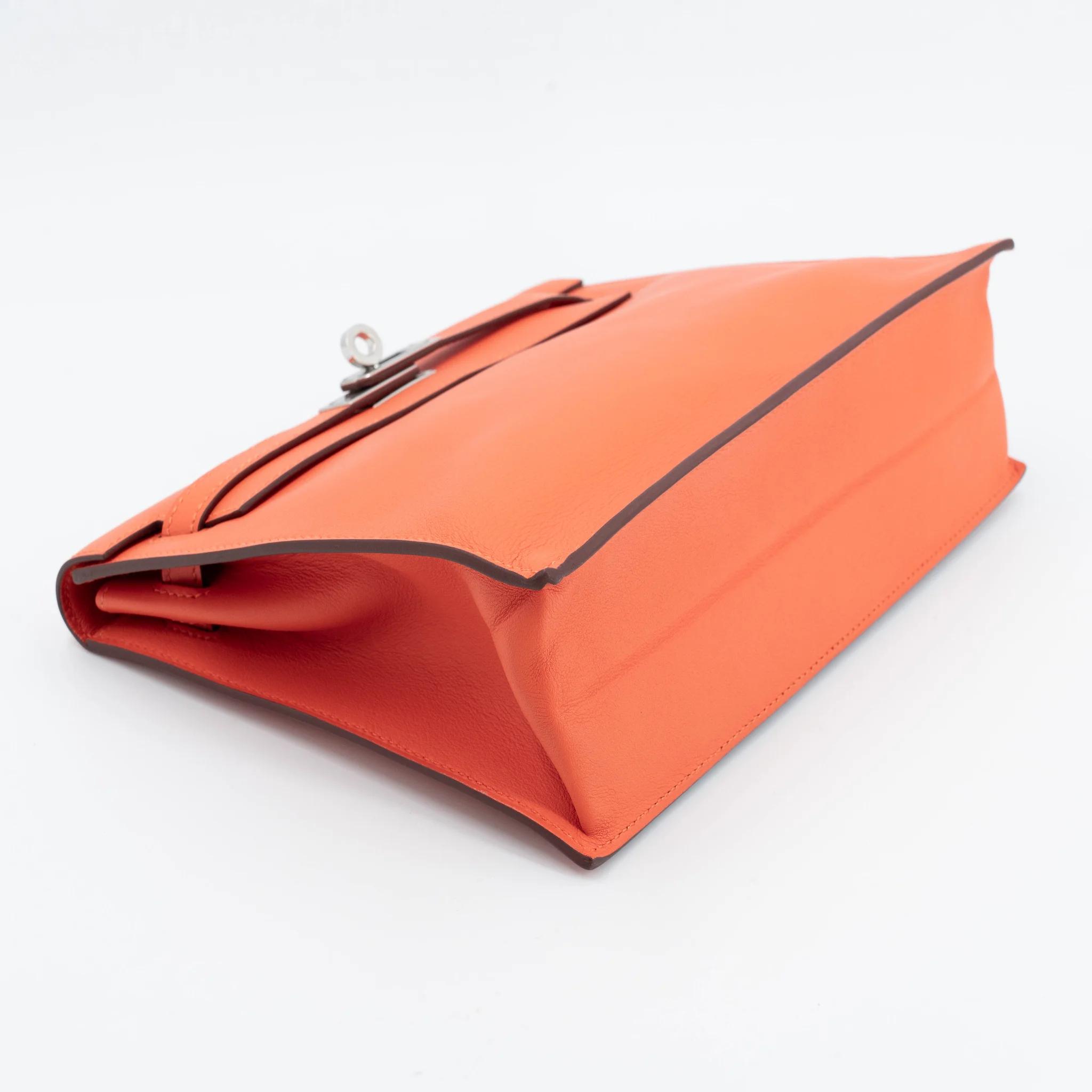 Excellent ( Rank SA ) HERMÈS Kelly Danse Orange (93) Swift Palladium hardware W (2024) - 3