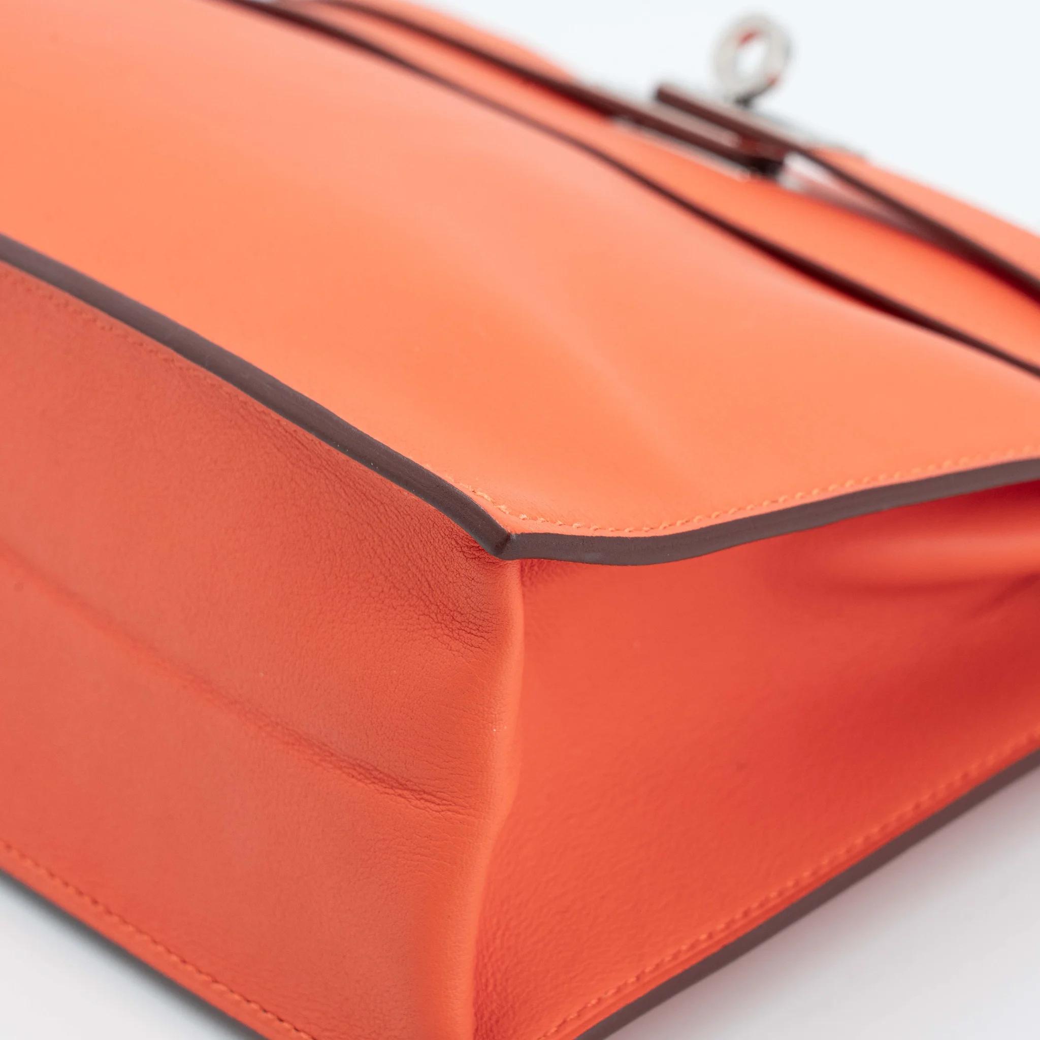 Excellent ( Rank SA ) HERMÈS Kelly Danse Orange (93) Swift Palladium hardware W (2024) - 9