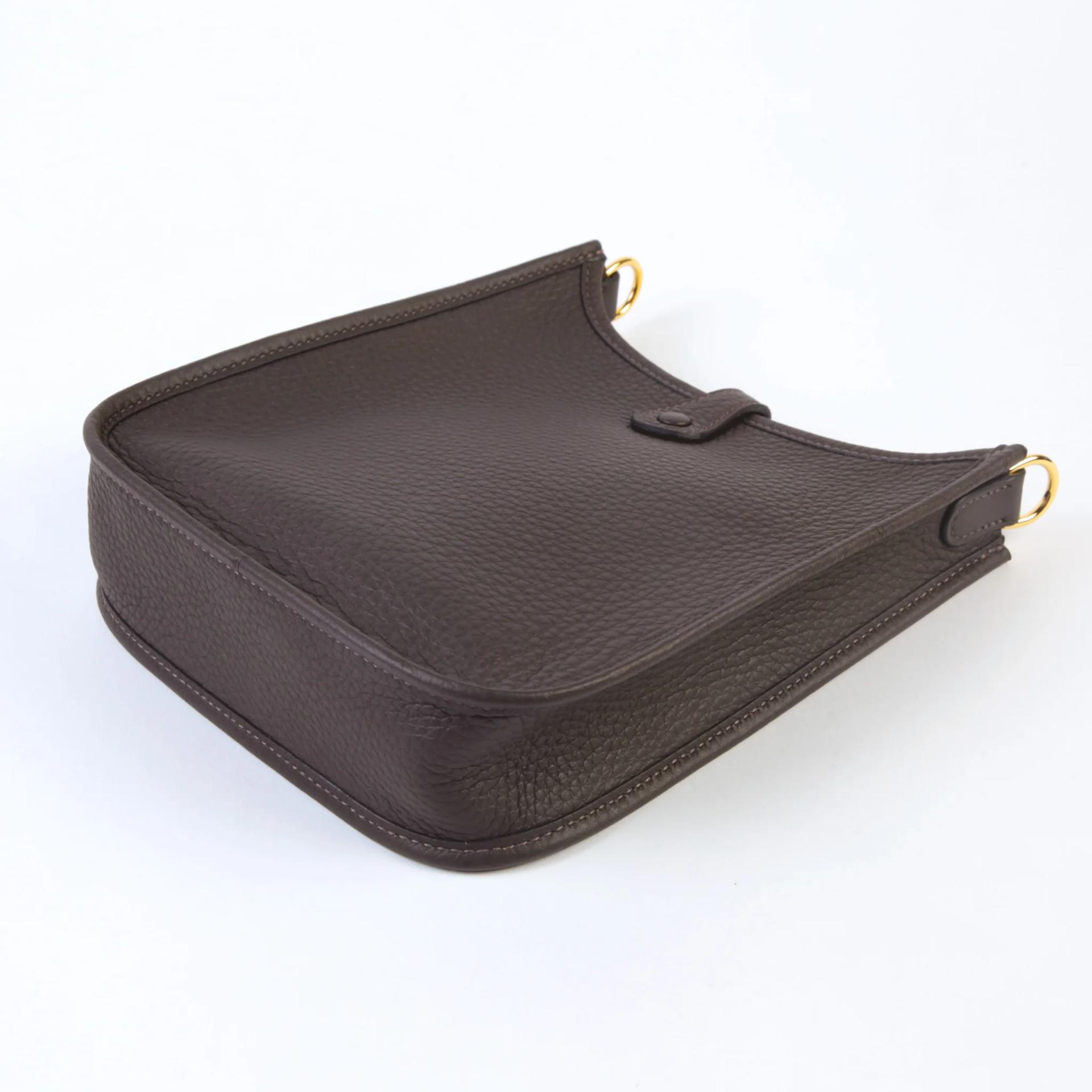Brand New ( Rank N ) HERMÈS Mini Evelyne 16 Amazone 112cm Ebene (46) Clemence Gold hardware K (2025) - 6