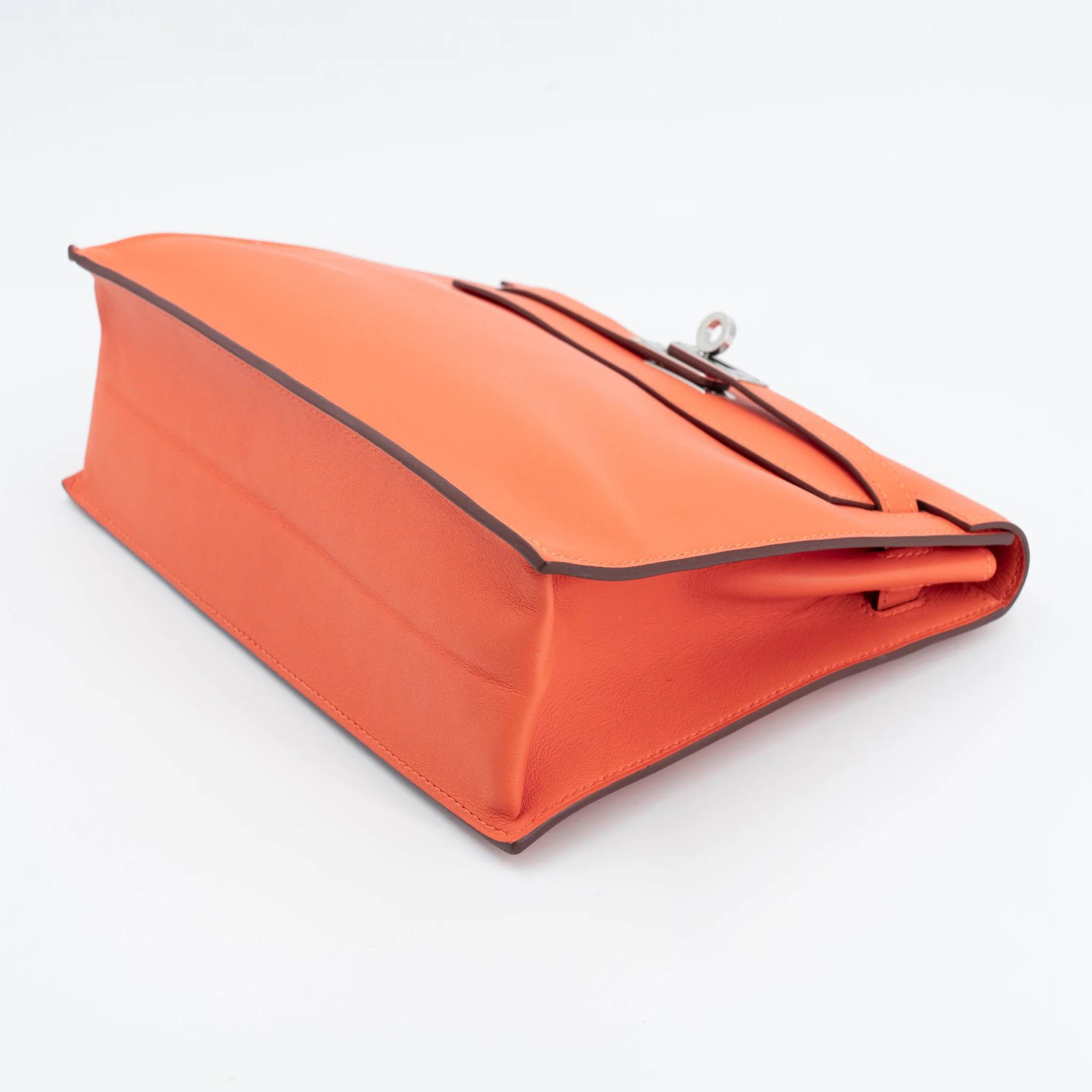 Excellent ( Rank SA ) HERMÈS Kelly Danse Orange (93) Swift Palladium hardware W (2024) - 4