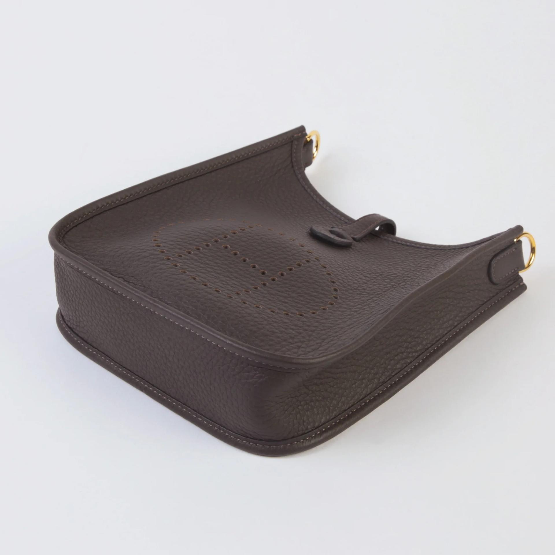 Brand New ( Rank N ) HERMÈS Mini Evelyne 16 Amazone 112cm Ebene (46) Clemence Gold hardware K (2025) - 4