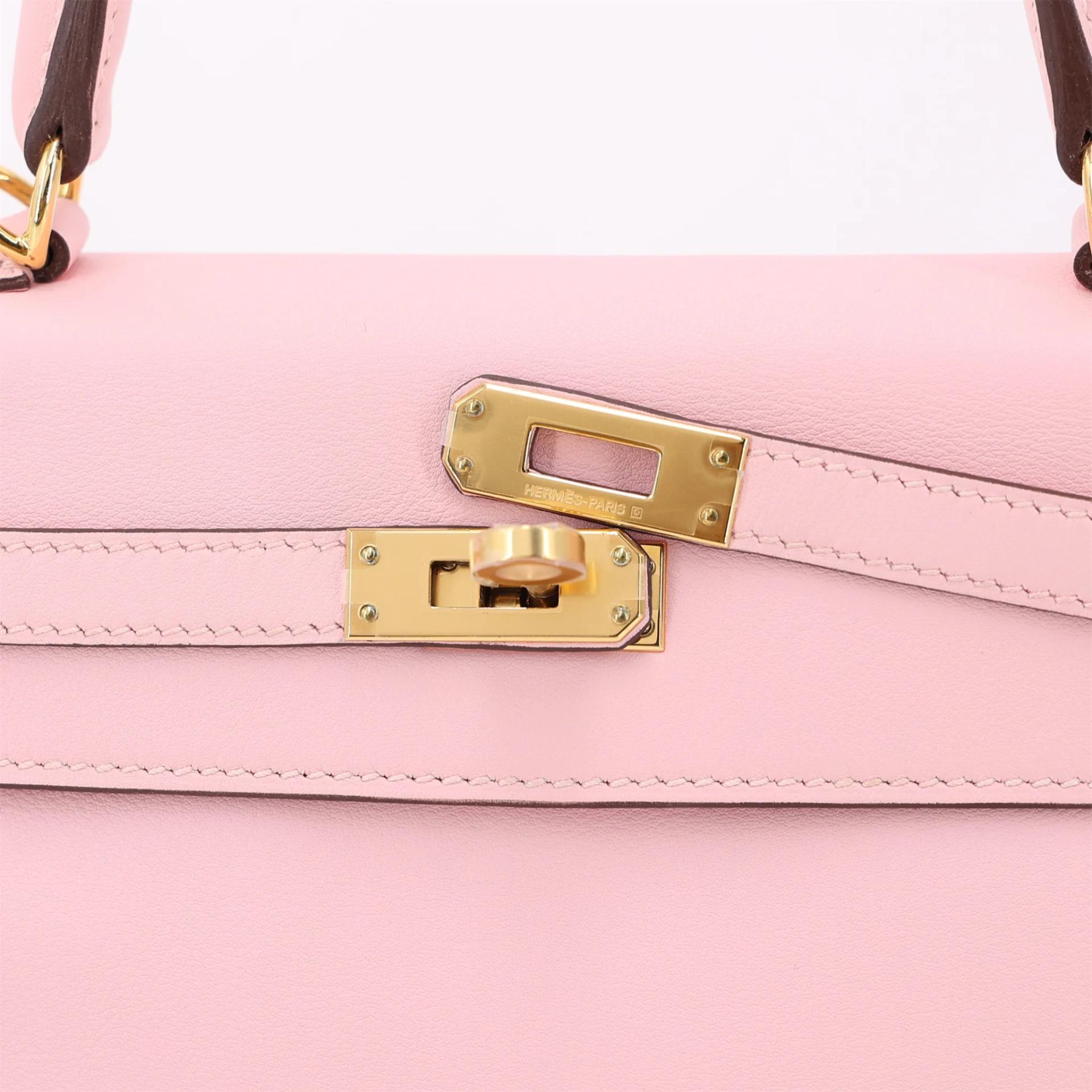 Unused ( Rank NS ) HERMÈS Kelly 25 Rose Sakura (3Q) Swift Gold hardware T (2015) - 7