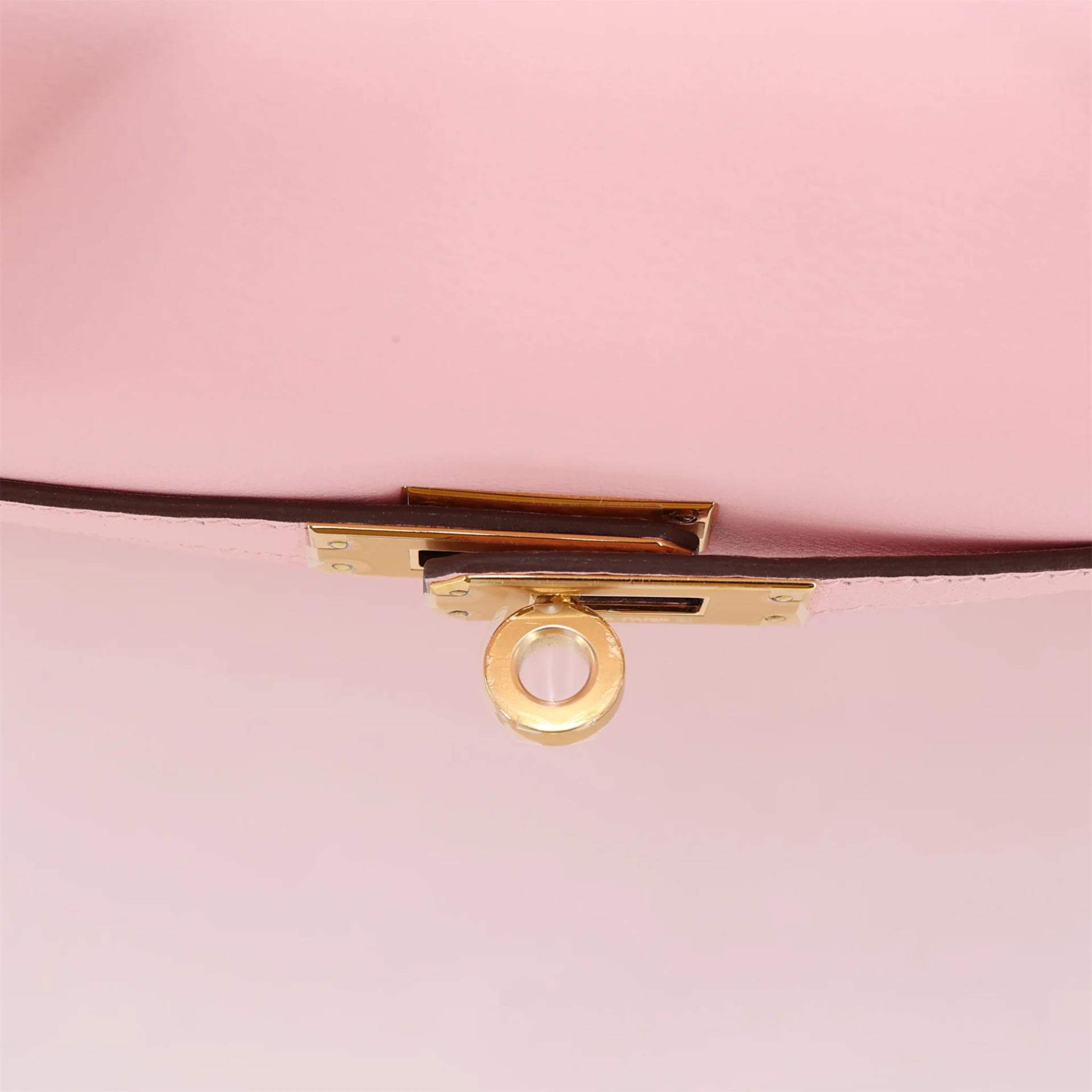 Unused ( Rank NS ) HERMÈS Kelly 25 Rose Sakura (3Q) Swift Gold hardware T (2015) - 9