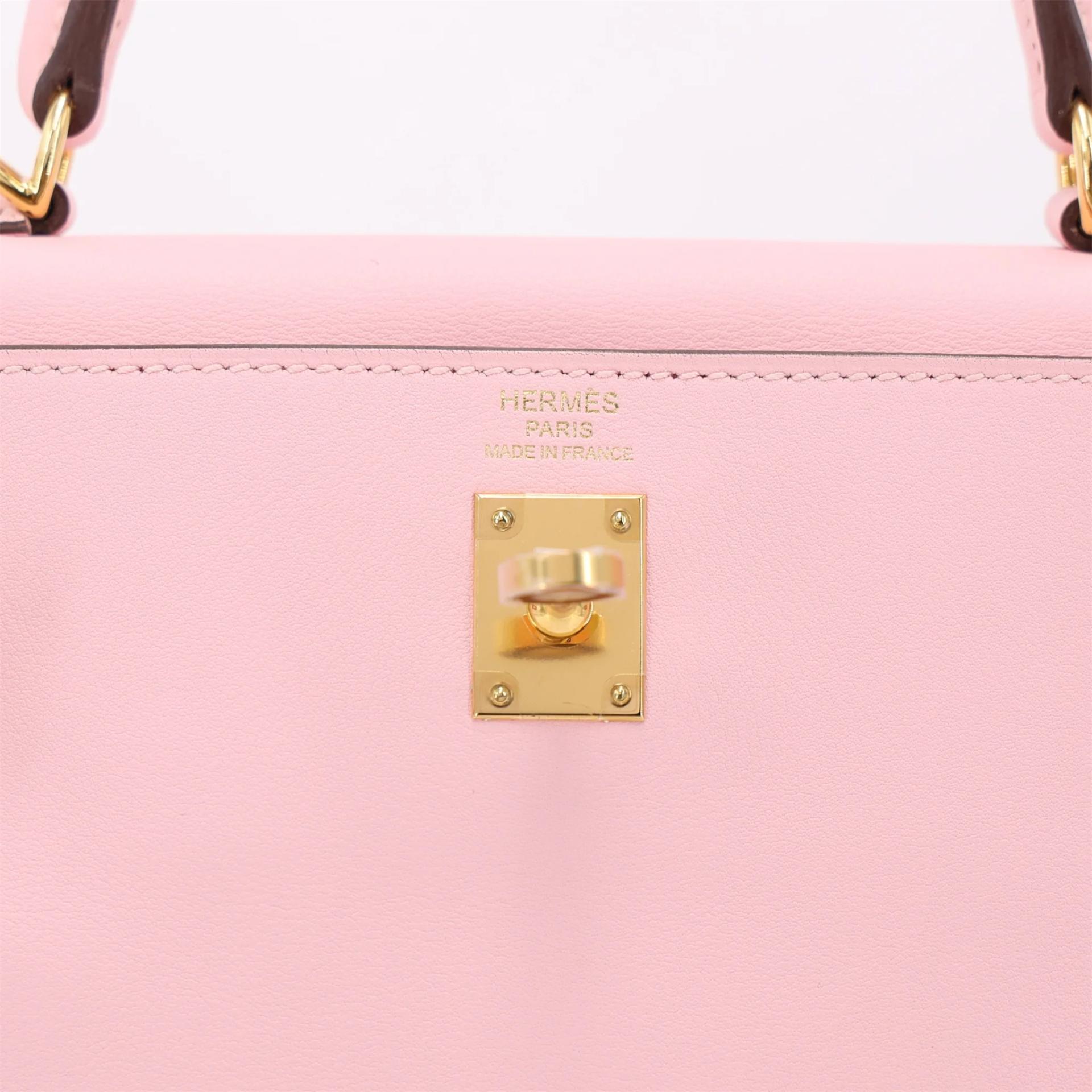Unused ( Rank NS ) HERMÈS Kelly 25 Rose Sakura (3Q) Swift Gold hardware T (2015) - 8