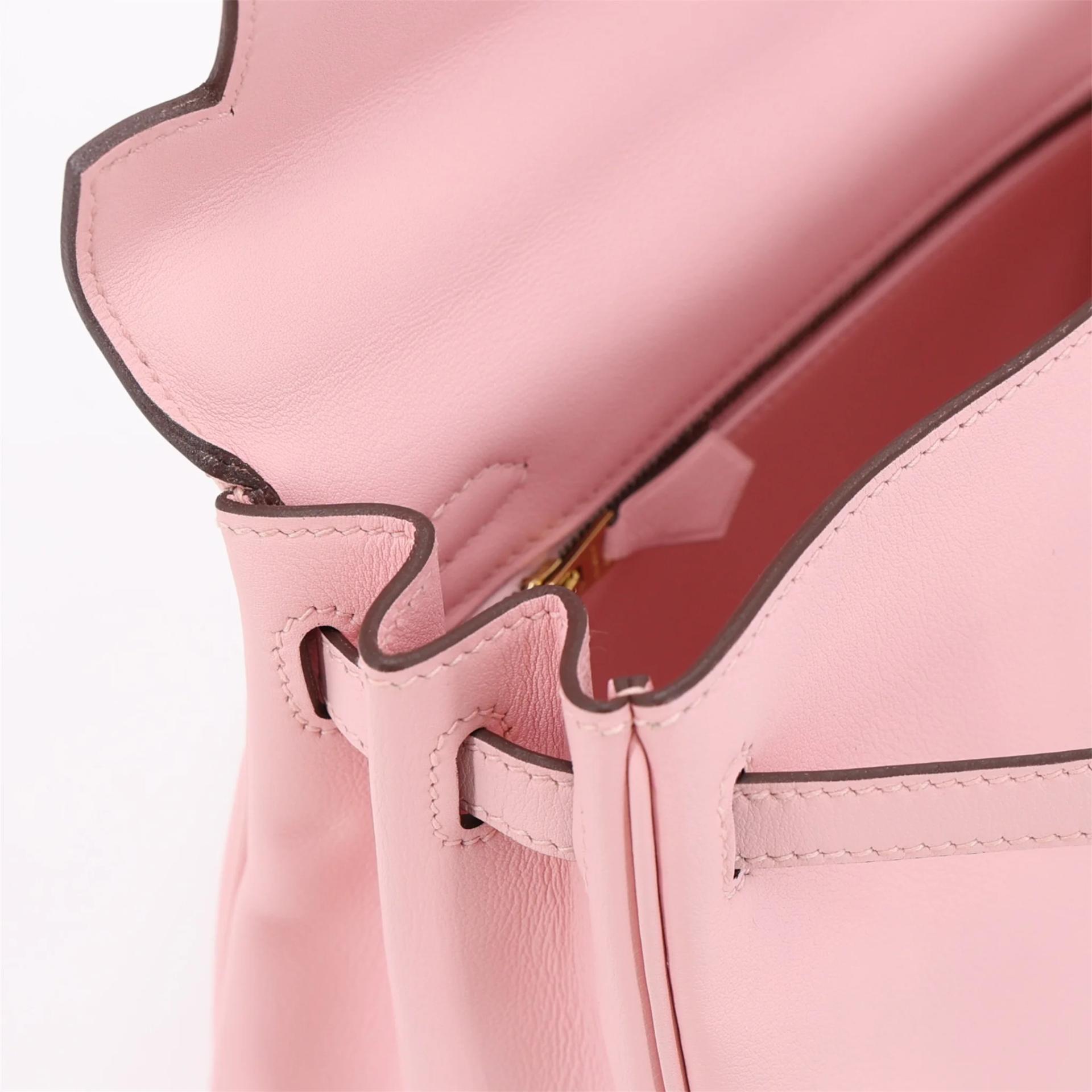 Unused ( Rank NS ) HERMÈS Kelly 25 Rose Sakura (3Q) Swift Gold hardware T (2015) - 11