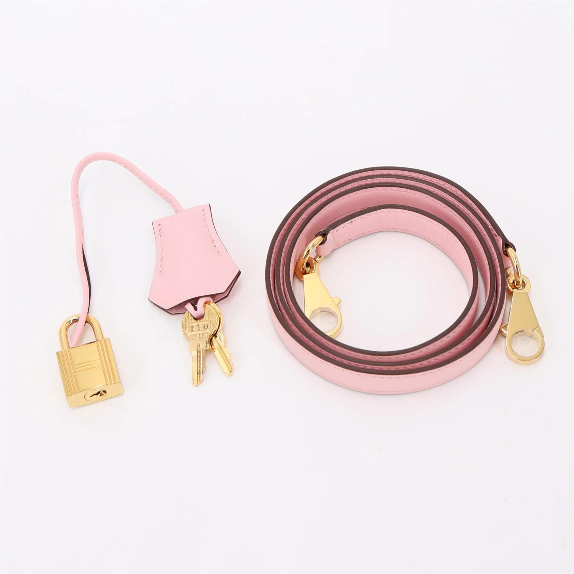 Unused ( Rank NS ) HERMÈS Kelly 25 Rose Sakura (3Q) Swift Gold hardware T (2015) - 16