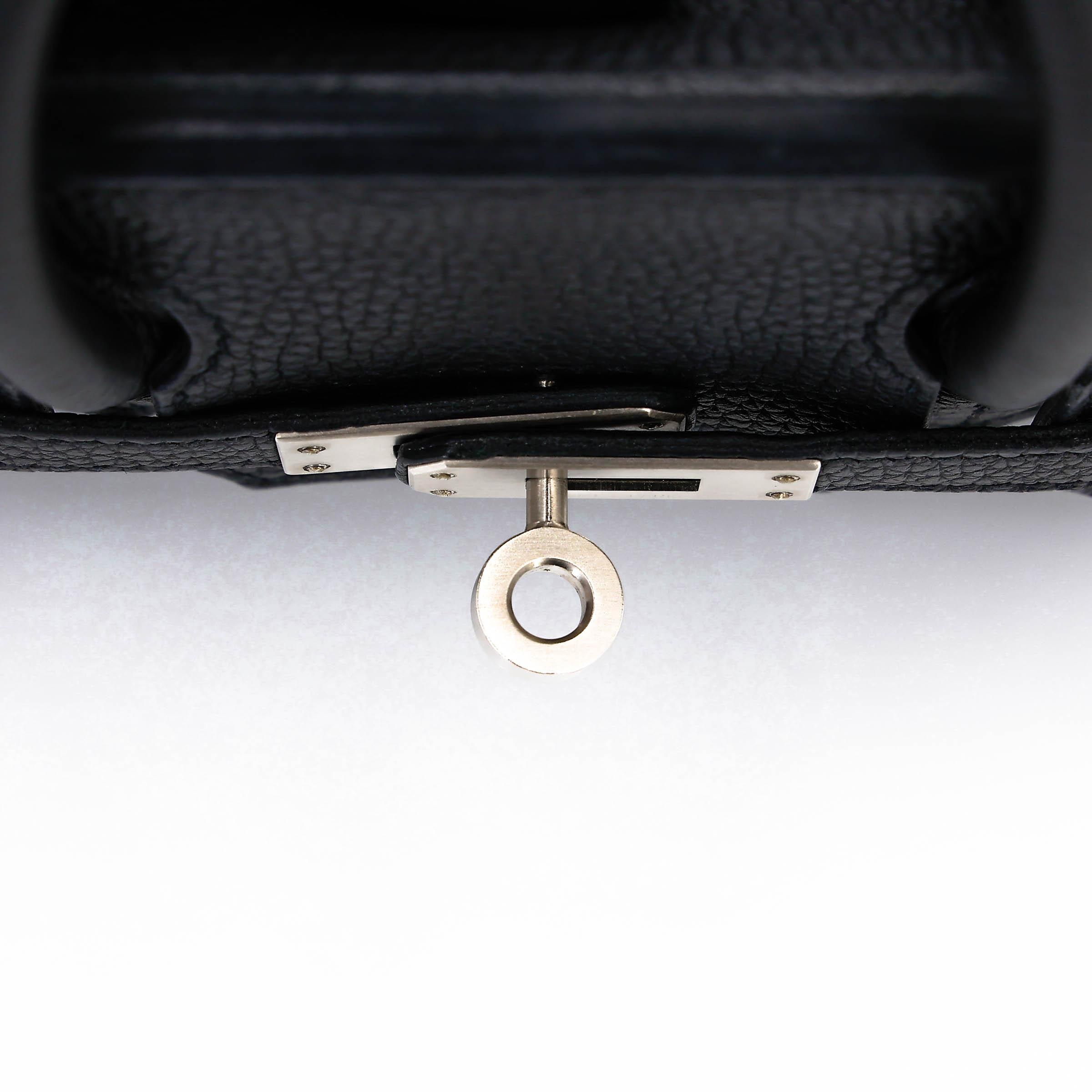 Very Good ( Rank A) HERMÈS Special Order Birkin 25 HSS Verso Noir (89) Bleu Saphir (73) Togo Brushed Palladium Z (2021) - 10