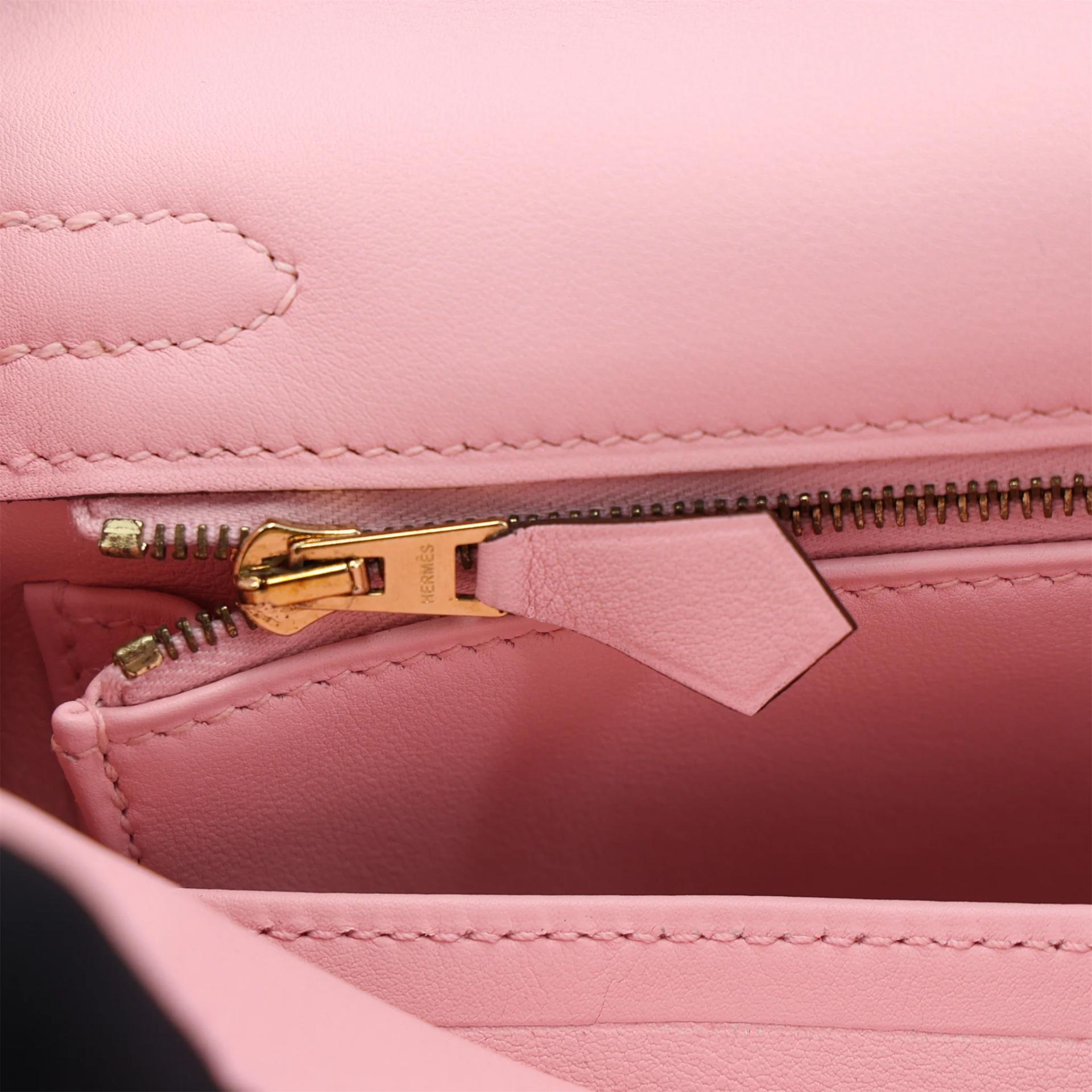 Unused ( Rank NS ) HERMÈS Kelly 25 Rose Sakura (3Q) Swift Gold hardware T (2015) - 13