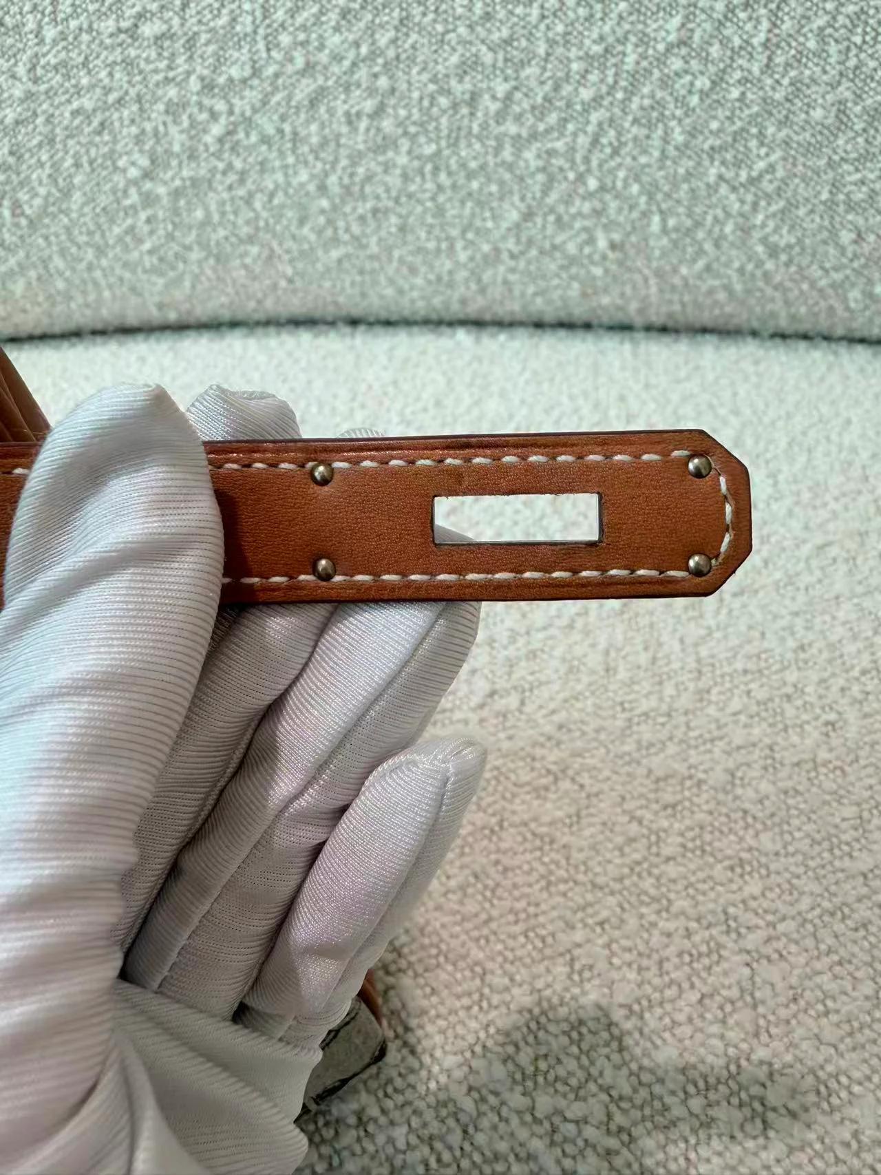Very Good ( Rank A) HERMÈS Limited Edition Kelly 28 De Camp Dechainee Fauve (34) Barenia Toile Camp canvas Palladium hardware A (2017) - 20