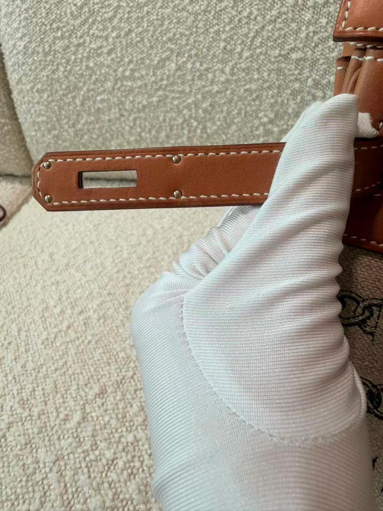Very Good ( Rank A) HERMÈS Limited Edition Kelly 28 De Camp Dechainee Fauve (34) Barenia Toile Camp canvas Palladium hardware A (2017) - 21