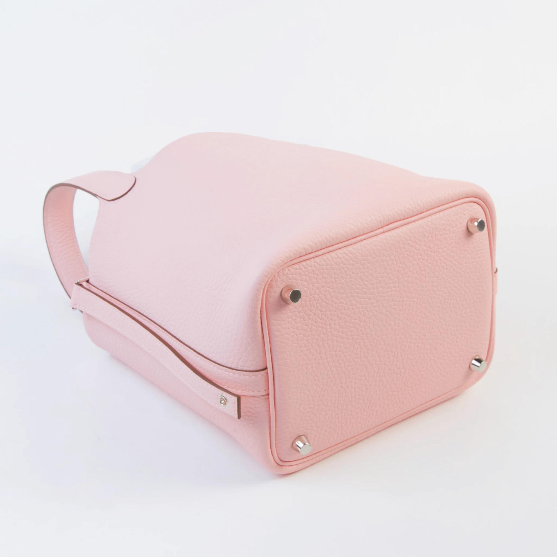 Brand New ( Rank N ) HERMÈS Picotin Lock PM Rose Sakura (3Q) Clemence Palladium hardware G (2026) - 8