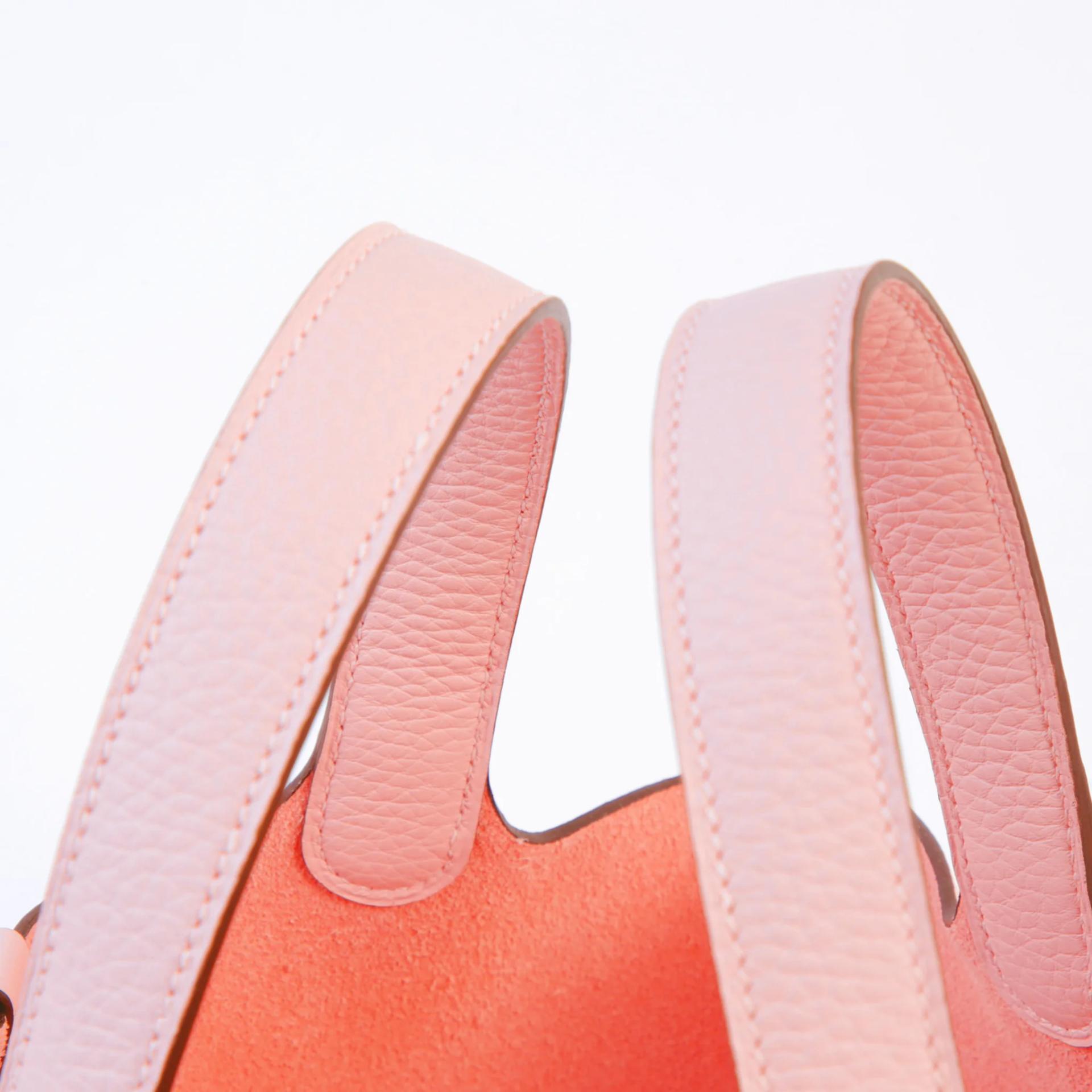 Brand New ( Rank N ) HERMÈS Picotin Lock PM Rose Sakura (3Q) Clemence Palladium hardware G (2026) - 3