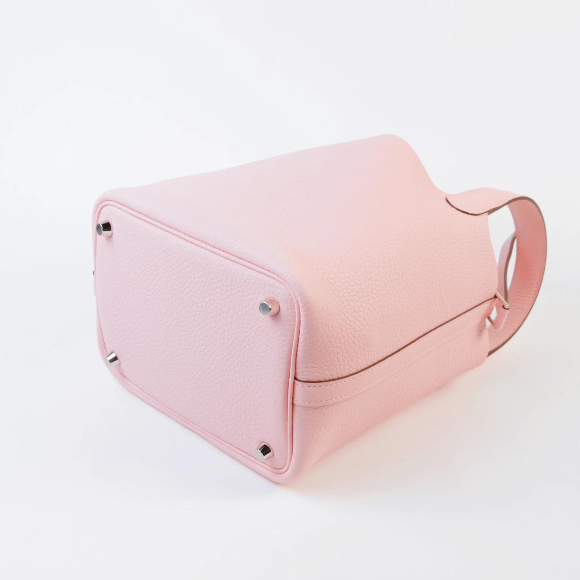 Brand New ( Rank N ) HERMÈS Picotin Lock PM Rose Sakura (3Q) Clemence Palladium hardware G (2026) - 7