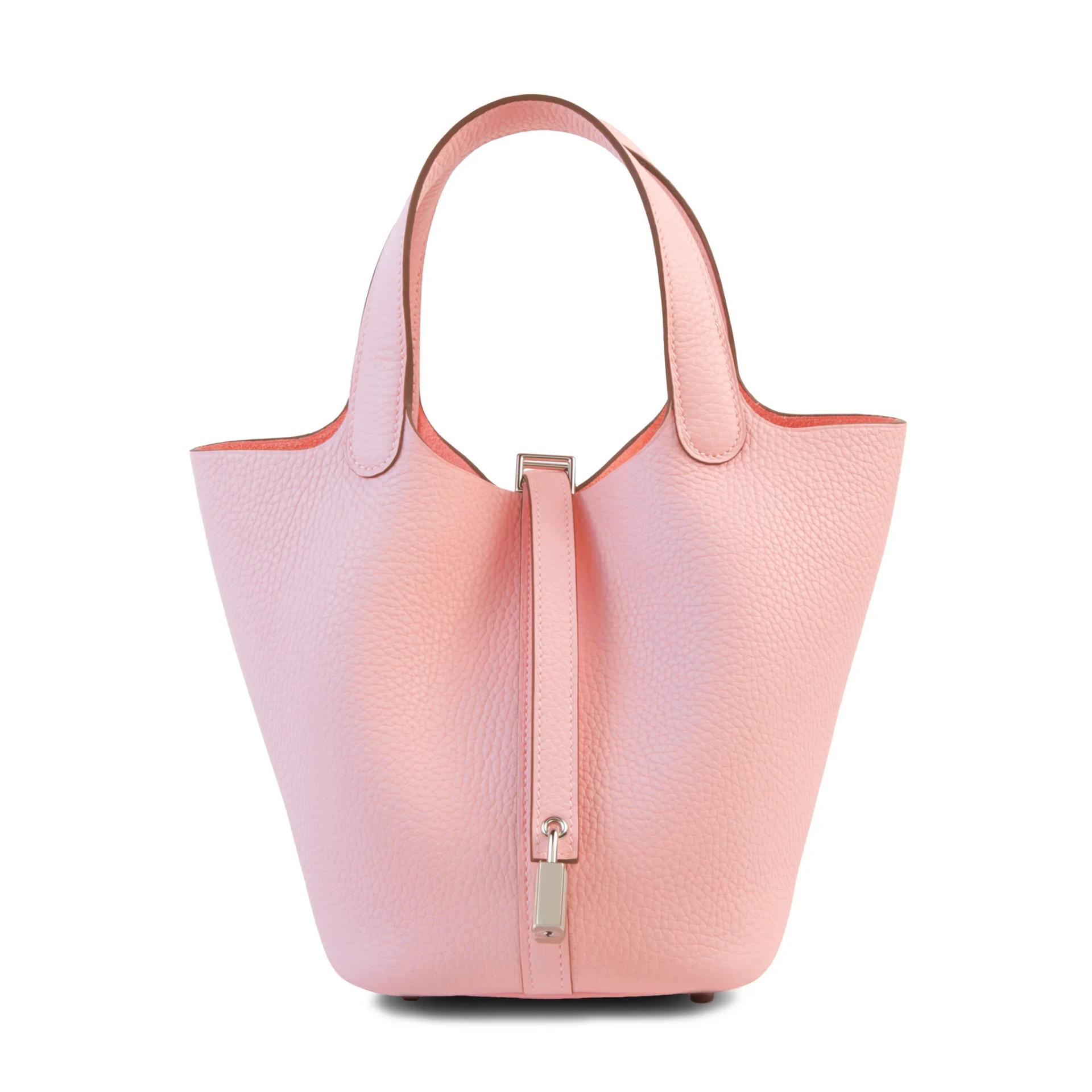 Brand New ( Rank N ) HERMÈS Picotin Lock PM Rose Sakura (3Q) Clemence Palladium hardware G (2026) - 1
