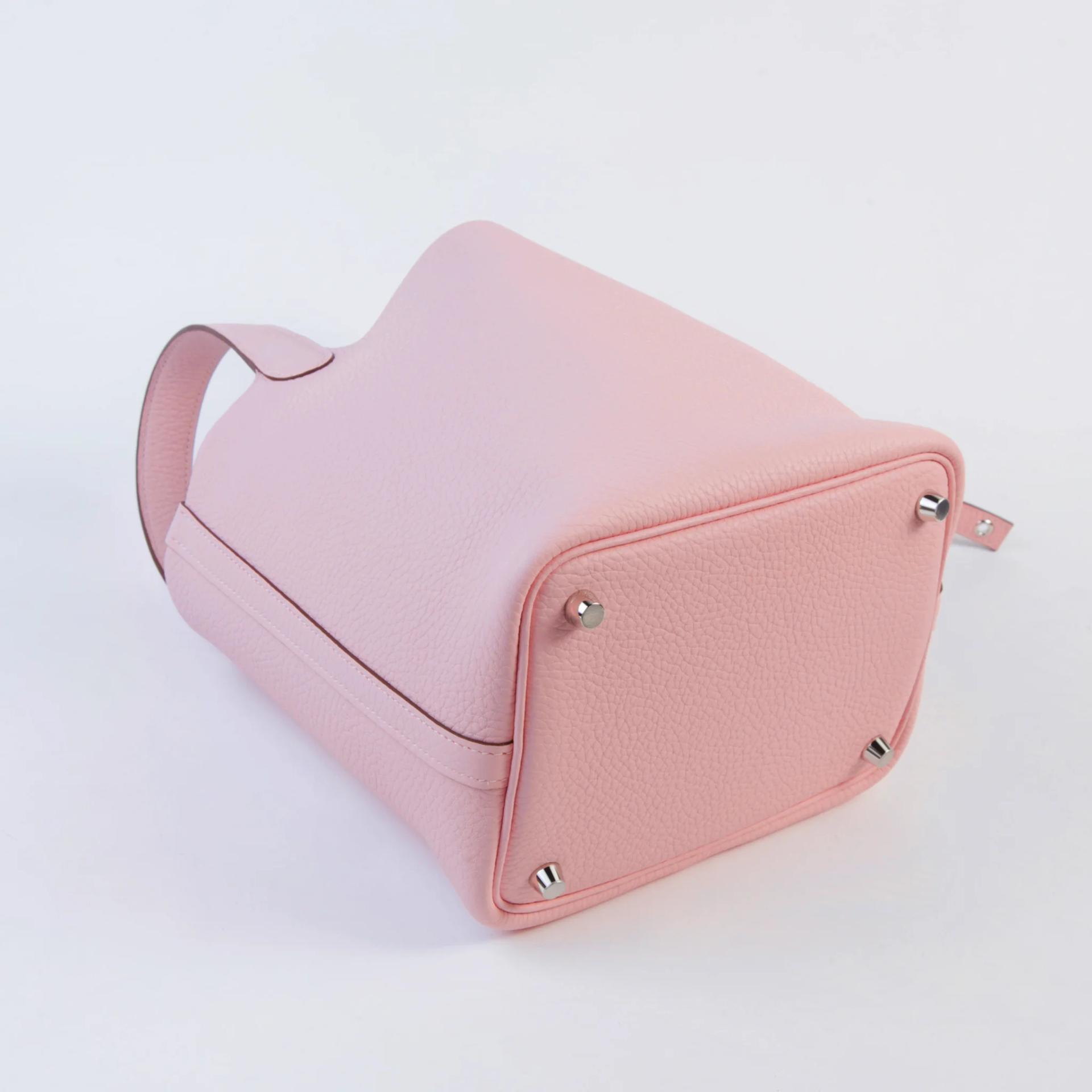 Brand New ( Rank N ) HERMÈS Picotin Lock PM Rose Sakura (3Q) Clemence Palladium hardware G (2026) - 6