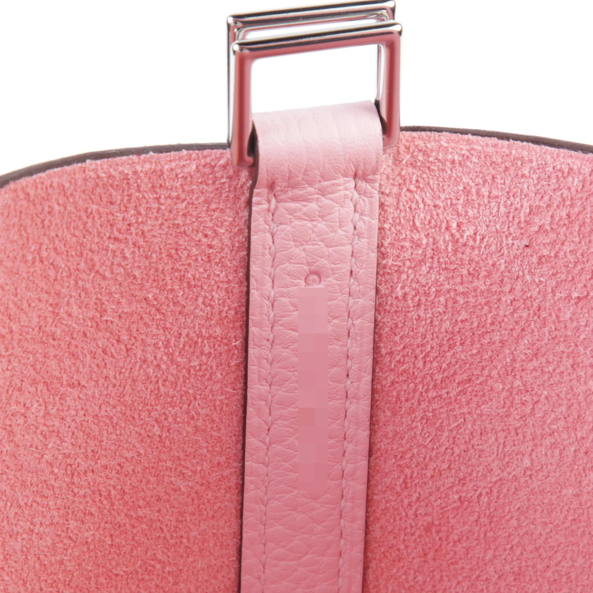 Brand New ( Rank N ) HERMÈS Picotin Lock PM Rose Sakura (3Q) Clemence Palladium hardware G (2026) - 11