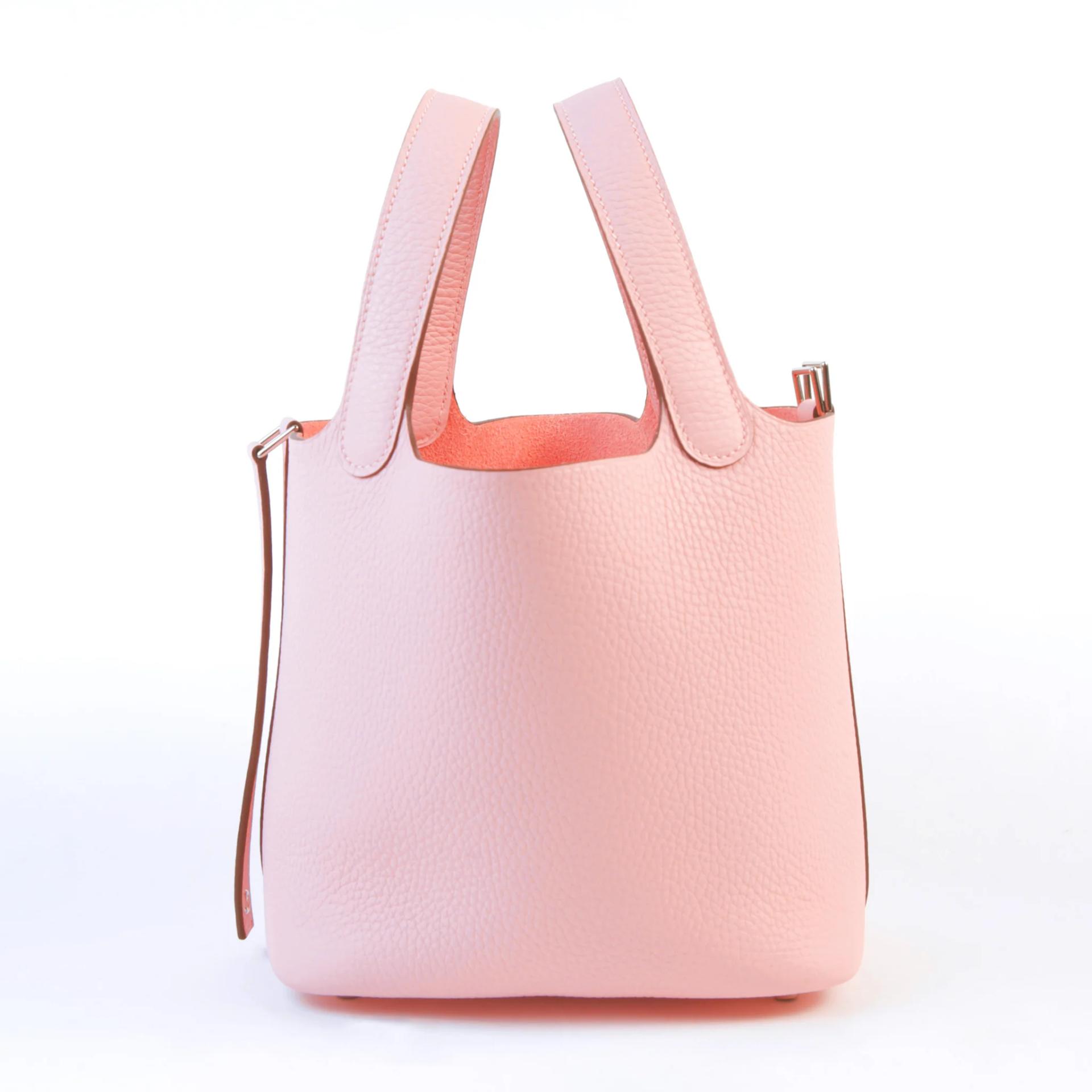 Brand New ( Rank N ) HERMÈS Picotin Lock PM Rose Sakura (3Q) Clemence Palladium hardware G (2026) - 5