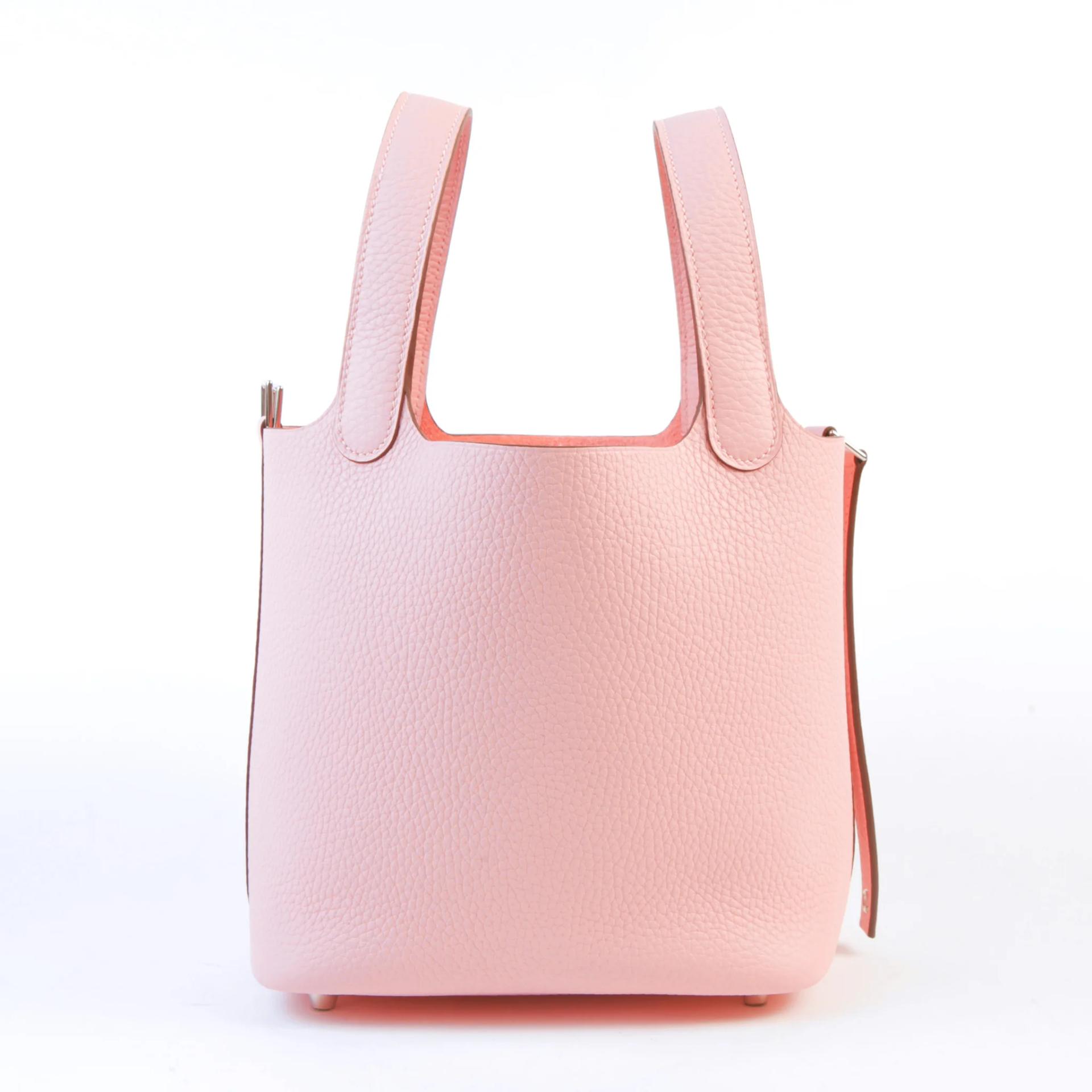 Brand New ( Rank N ) HERMÈS Picotin Lock PM Rose Sakura (3Q) Clemence Palladium hardware G (2026) - 4