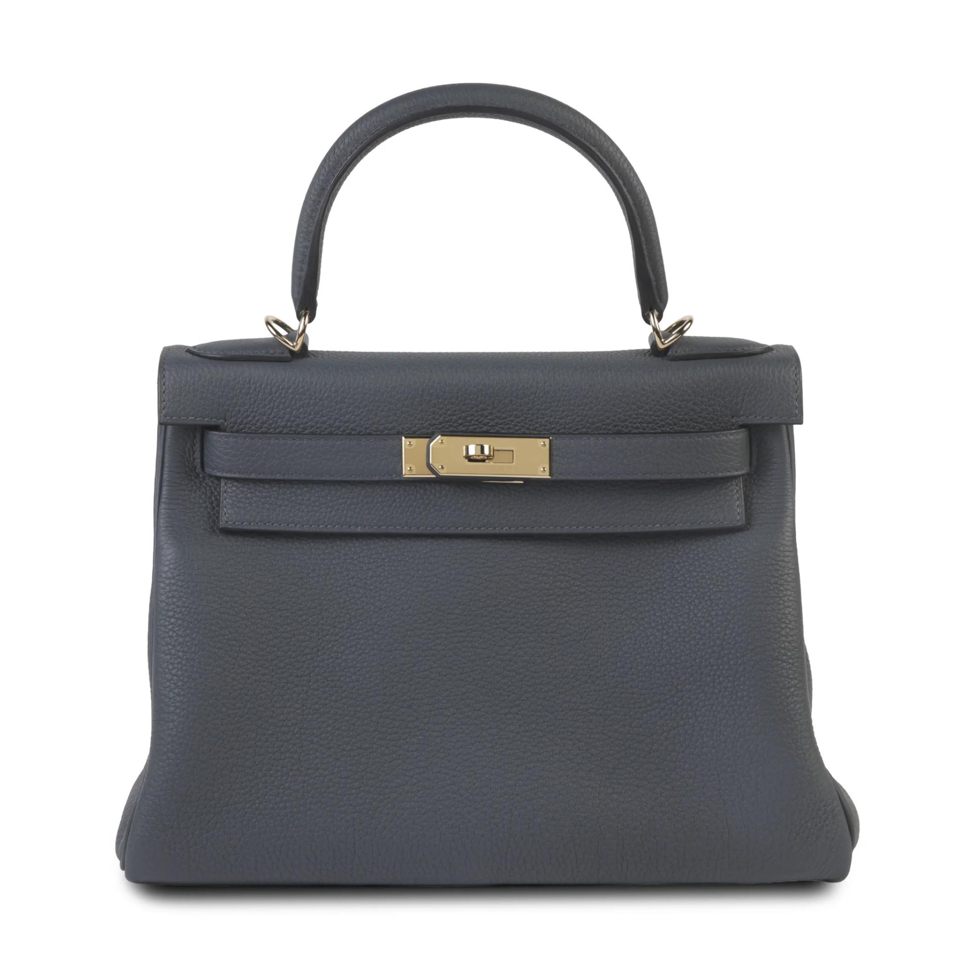 Unused ( Rank NS ) HERMÈS Kelly 28 Gris misty (H0) Togo Permabrass hardware W (2024) - 1