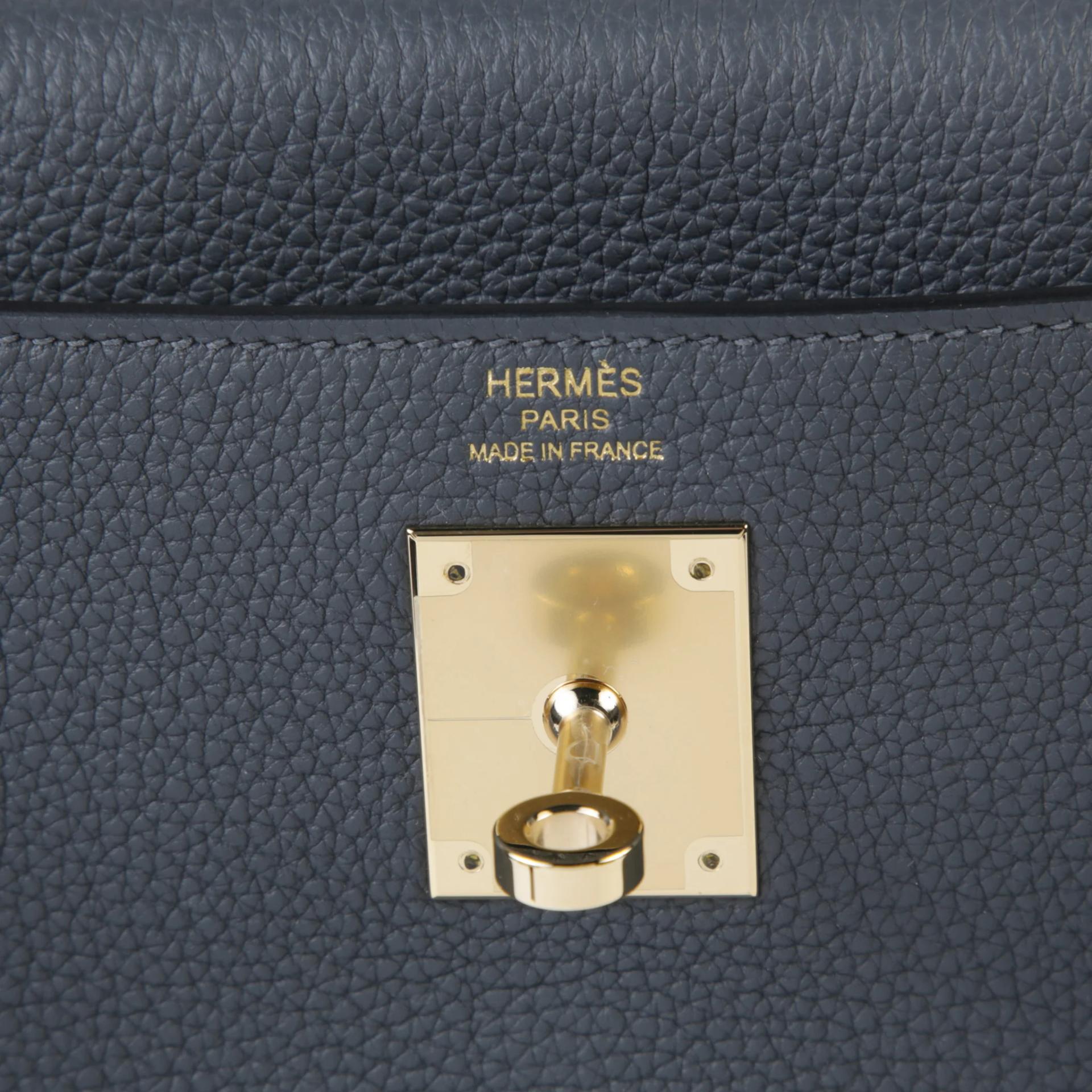 Unused ( Rank NS ) HERMÈS Kelly 28 Gris misty (H0) Togo Permabrass hardware W (2024) - 10
