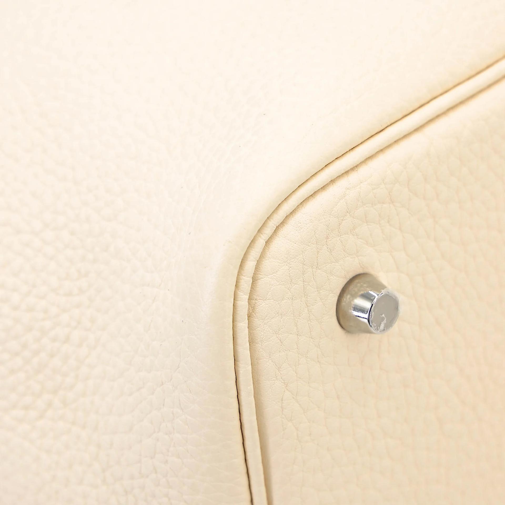 Very Good ( Rank A) HERMÈS Picotin Lock MM Nata (I2) Jaune Poussin (1Z) Clemence Palladium hardware Z (2021) - 9