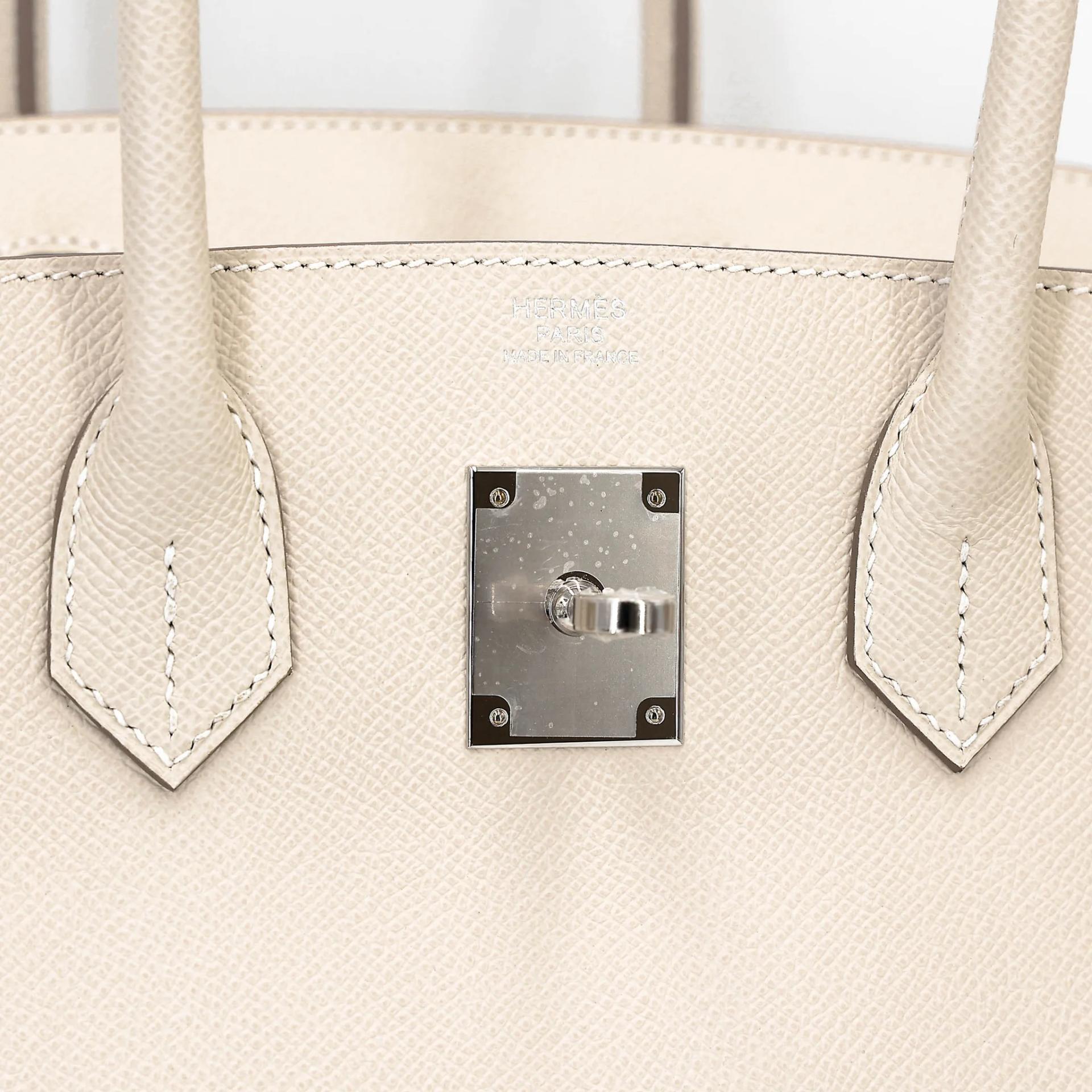 Brand New ( Rank N ) HERMÈS Birkin 30 Craie (10) Epsom Palladium hardware K (2025) - 10