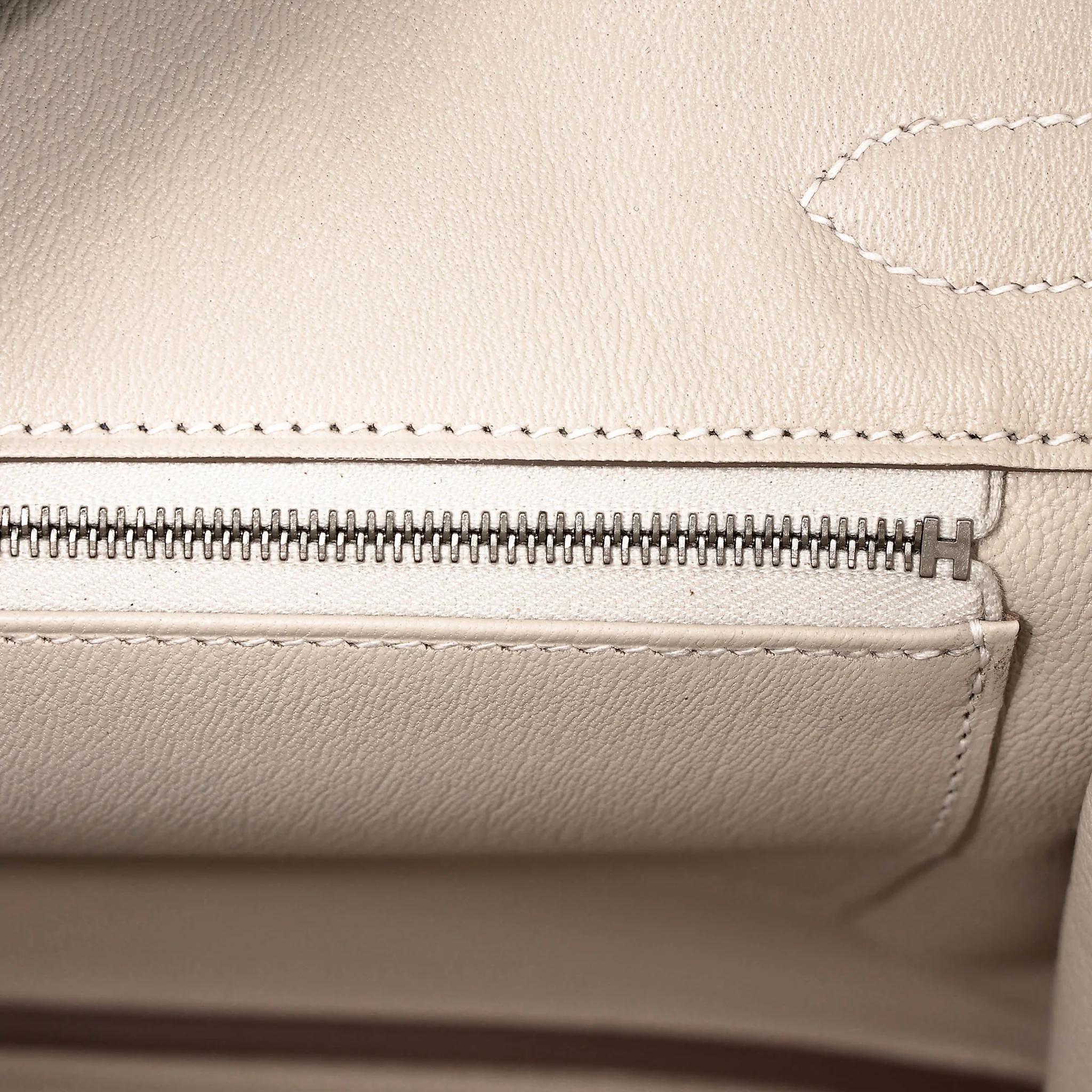 Brand New ( Rank N ) HERMÈS Birkin 30 Craie (10) Epsom Palladium hardware K (2025) - 12