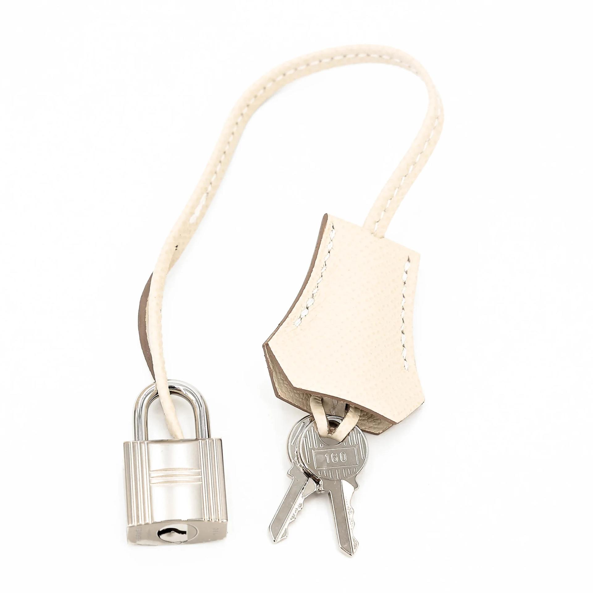Brand New ( Rank N ) HERMÈS Birkin 30 Craie (10) Epsom Palladium hardware K (2025) - 16