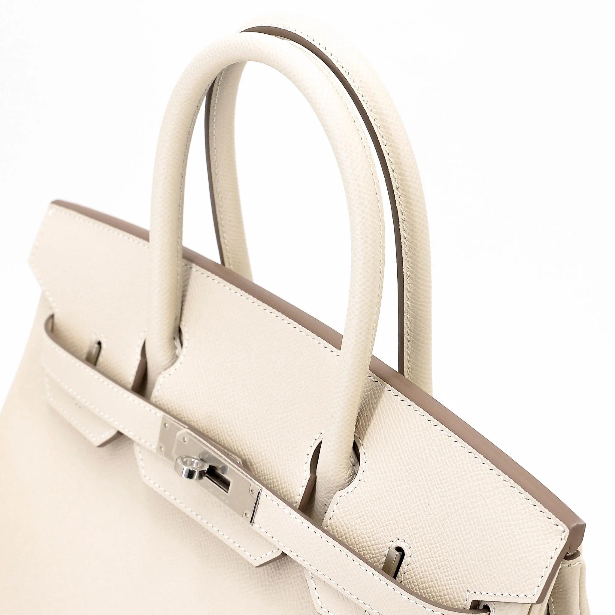 Brand New ( Rank N ) HERMÈS Birkin 30 Craie (10) Epsom Palladium hardware K (2025) - 3
