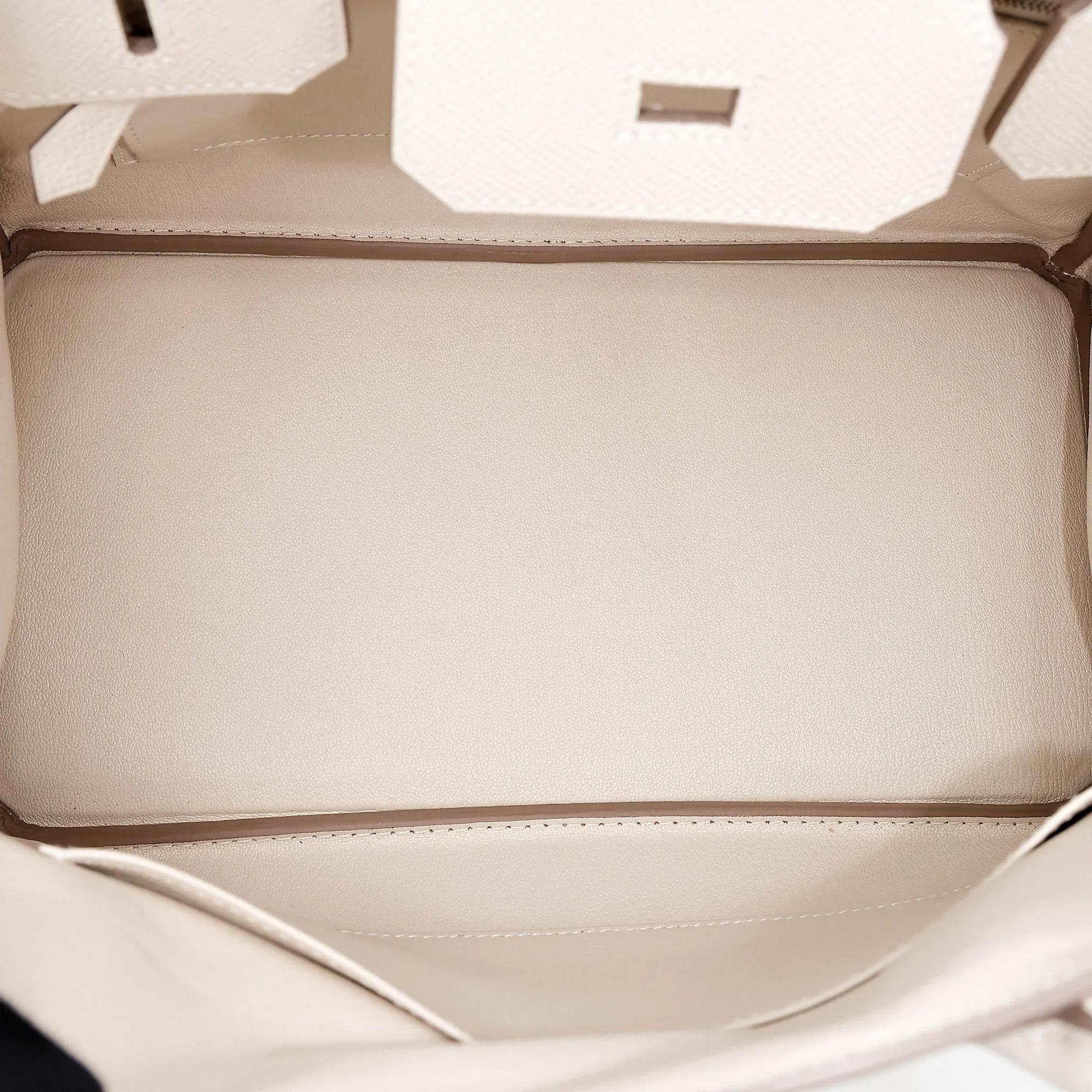 Brand New ( Rank N ) HERMÈS Birkin 30 Craie (10) Epsom Palladium hardware K (2025) - 15