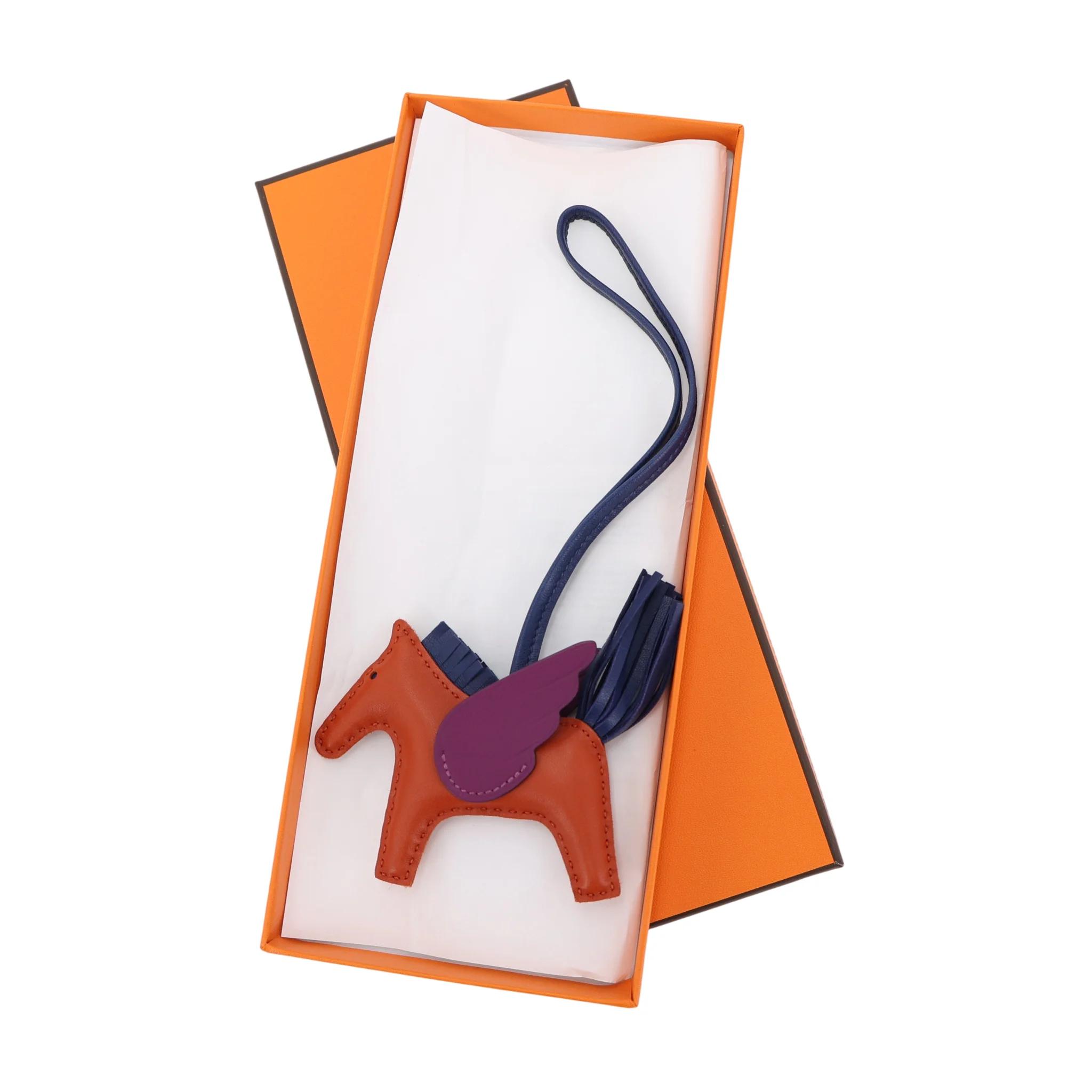 Unused ( Rank NS ) HERMÈS Rodeo Pegase PM Cornaline (3B) Anemone (P9) Bleu Saphir (73) Agneau Milo Swift Z (2021) - 3