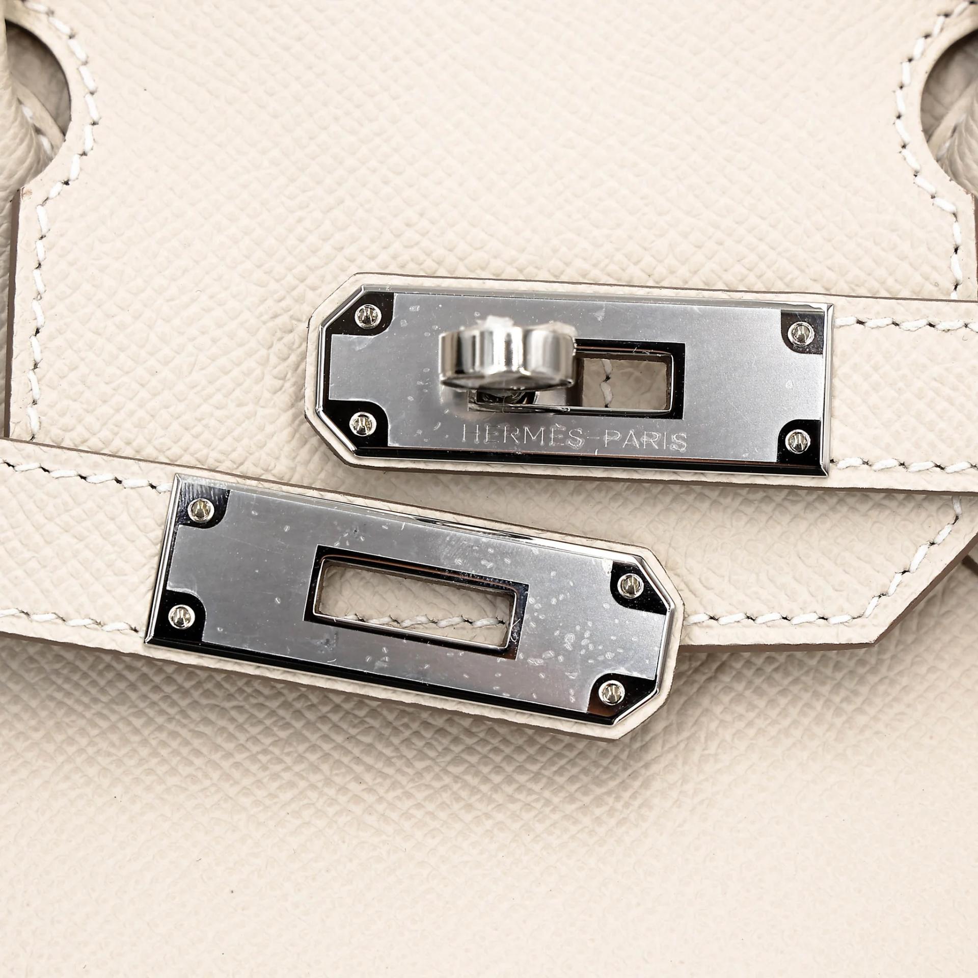 Brand New ( Rank N ) HERMÈS Birkin 30 Craie (10) Epsom Palladium hardware K (2025) - 8