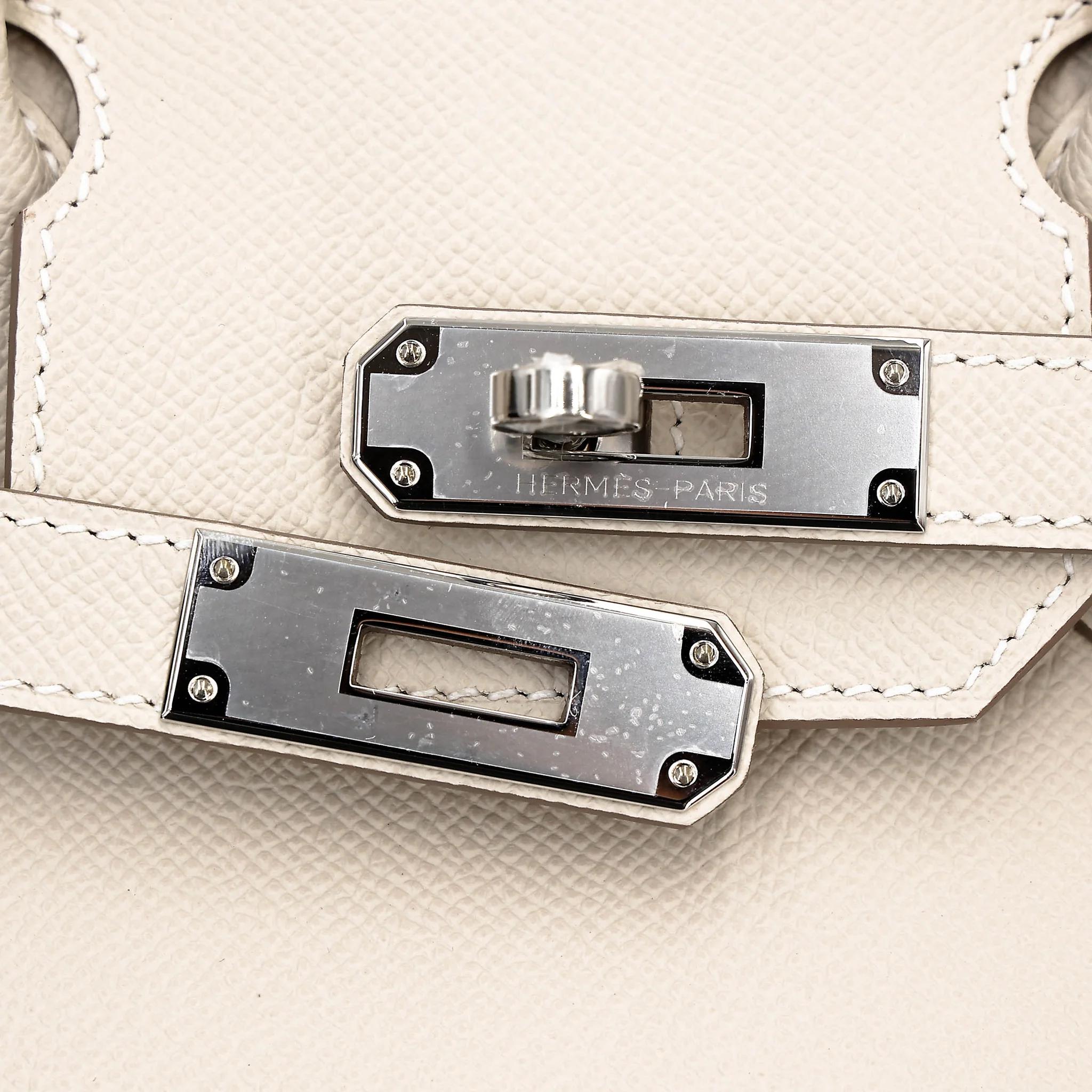 Brand New ( Rank N ) HERMÈS Birkin 30 Craie (10) Epsom Palladium hardware K (2025) - 8