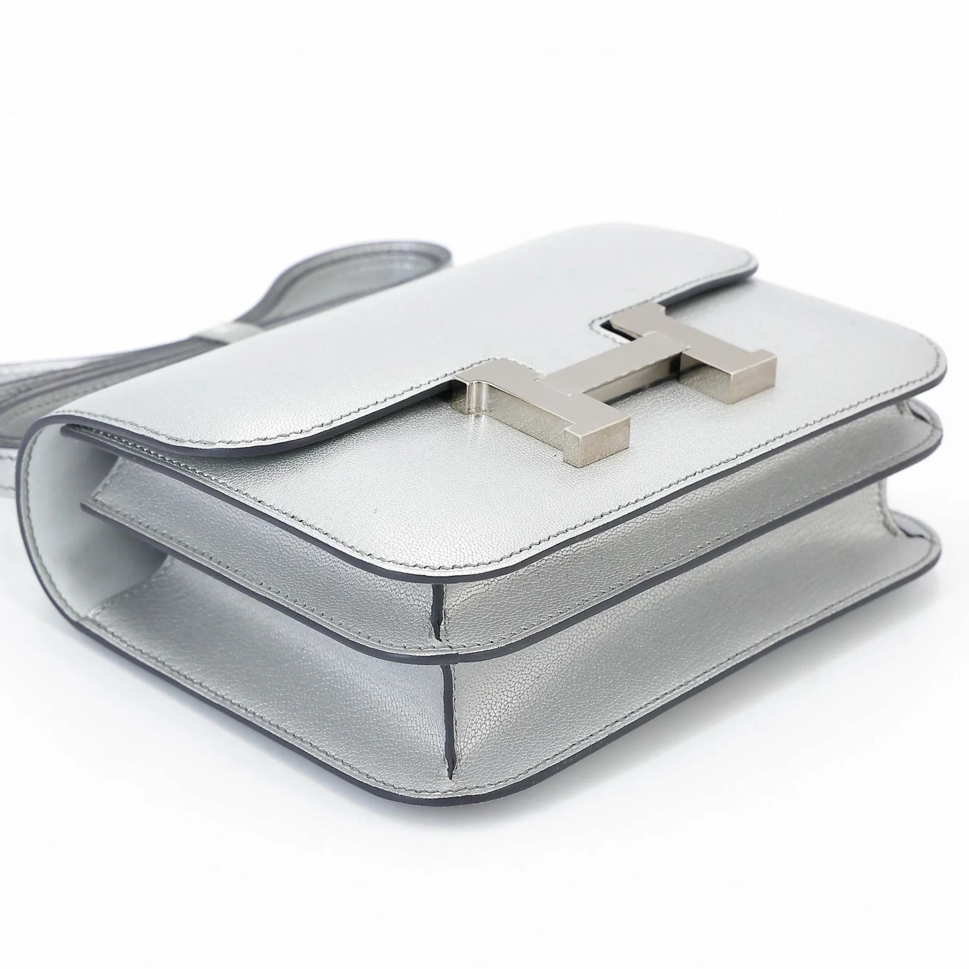 Brand New ( Rank N ) HERMÈS Constance Mini Argent (05) Chamkilight Palladium hardware K (2025) - 5