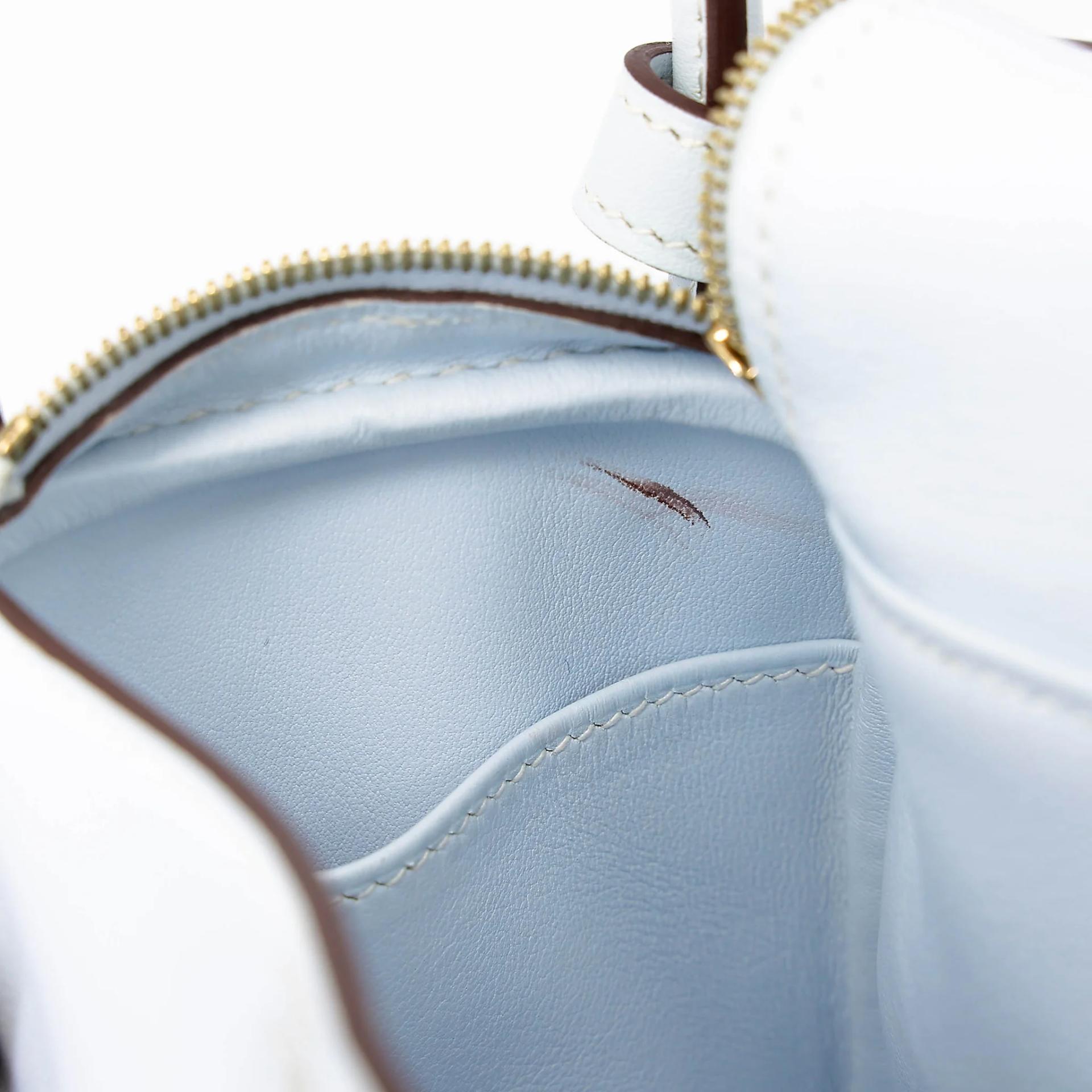 Very Good ( Rank A) HERMÈS Mini Lindy Bleu Brume (T0) Swift Gold hardware Z (2021) - 25