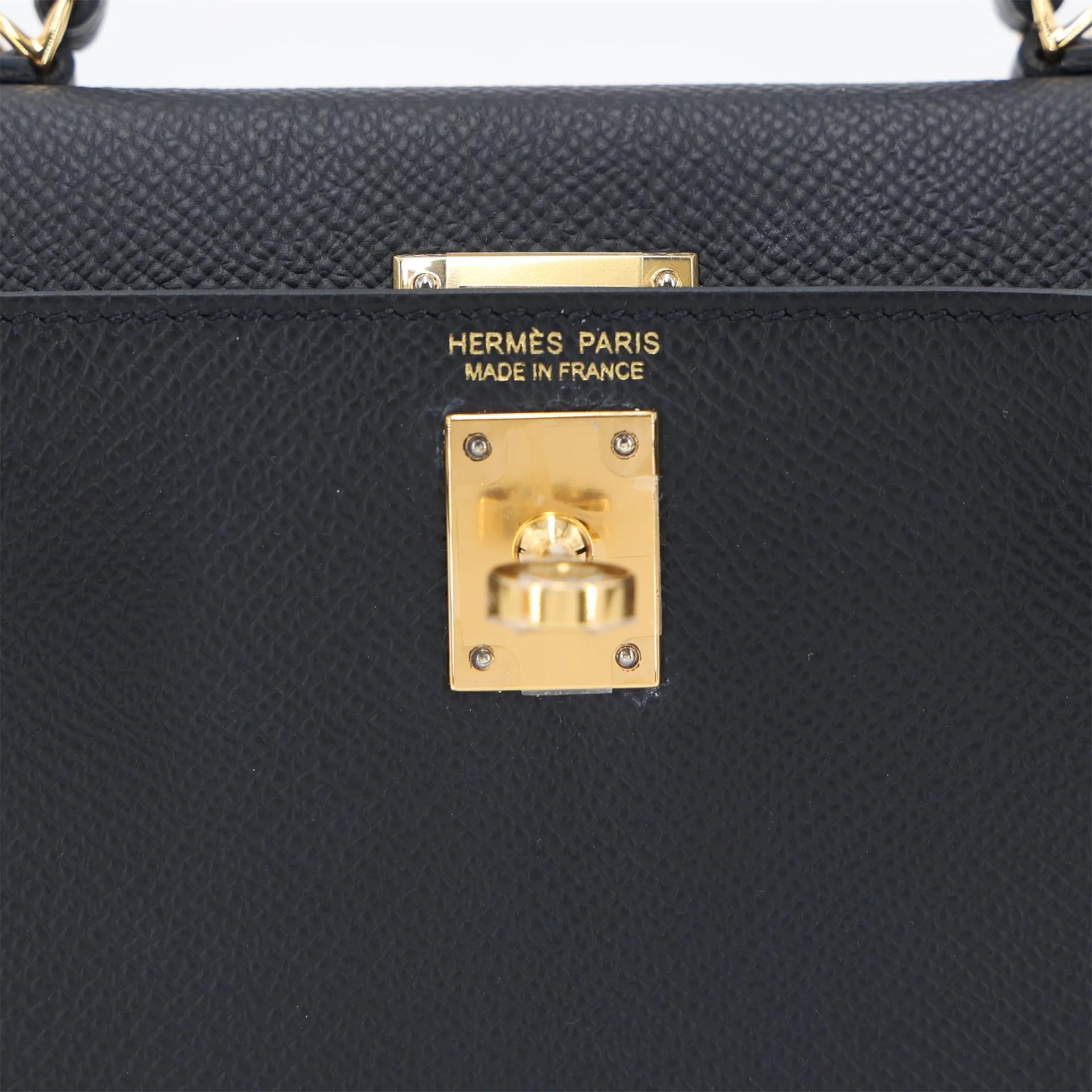 Unused ( Rank NS ) HERMÈS Mini Kelly II Noir (89) Epsom Gold hardware U (2022) - 10