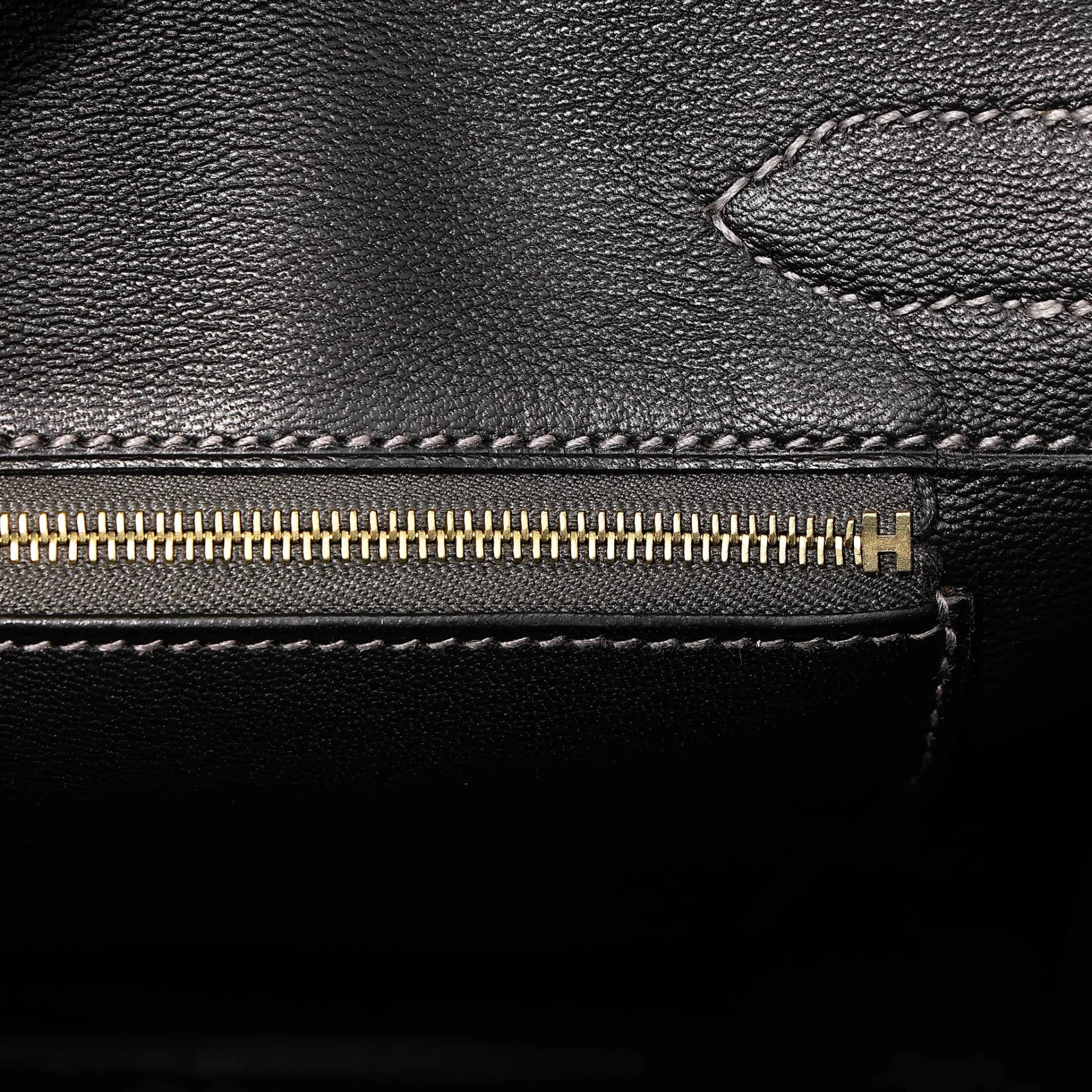 Excellent ( Rank SA ) HERMÈS Birkin 30 Graphite (88) Matte Alligator Gold hardware A (2017) - 24