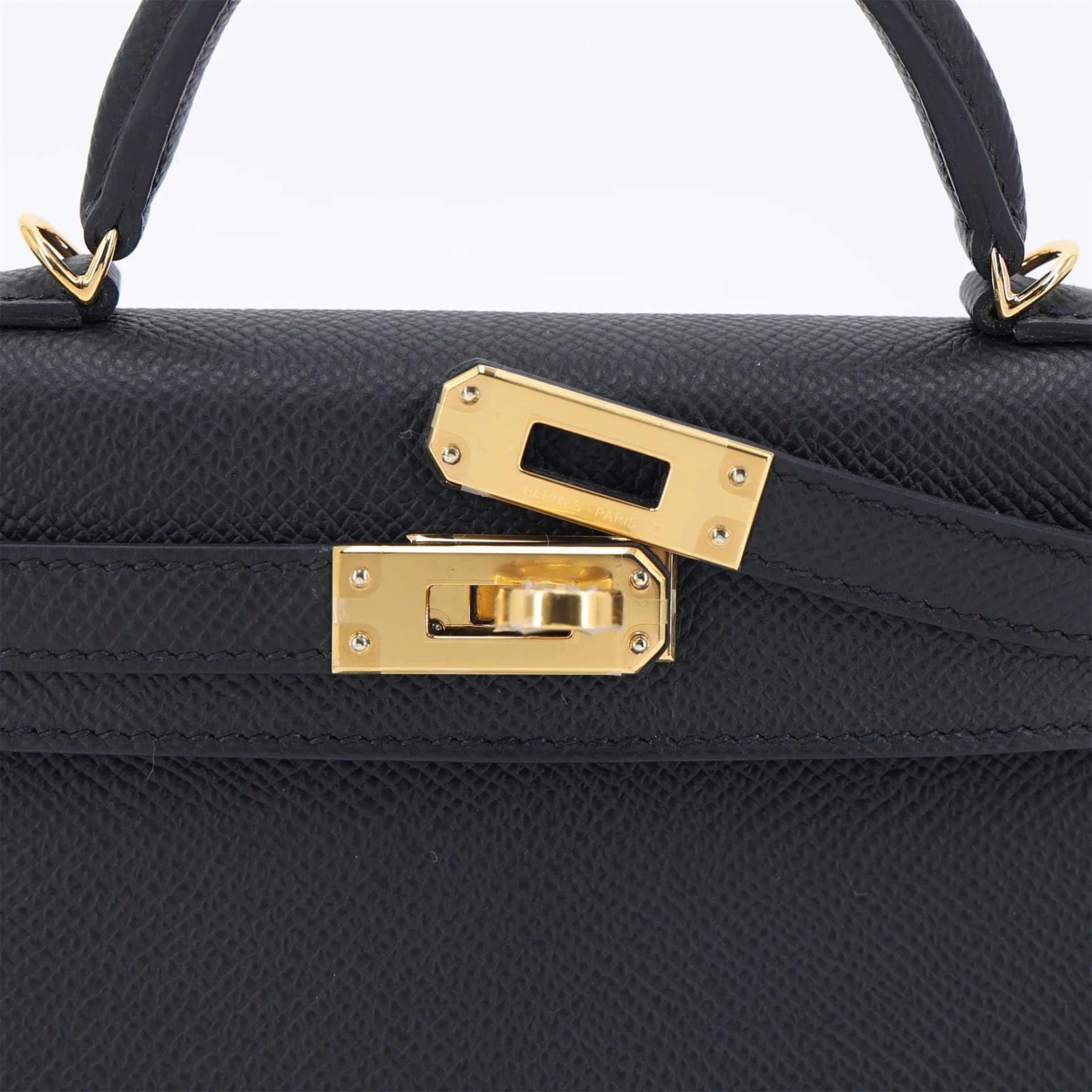 Unused ( Rank NS ) HERMÈS Mini Kelly II Noir (89) Epsom Gold hardware U (2022) - 8