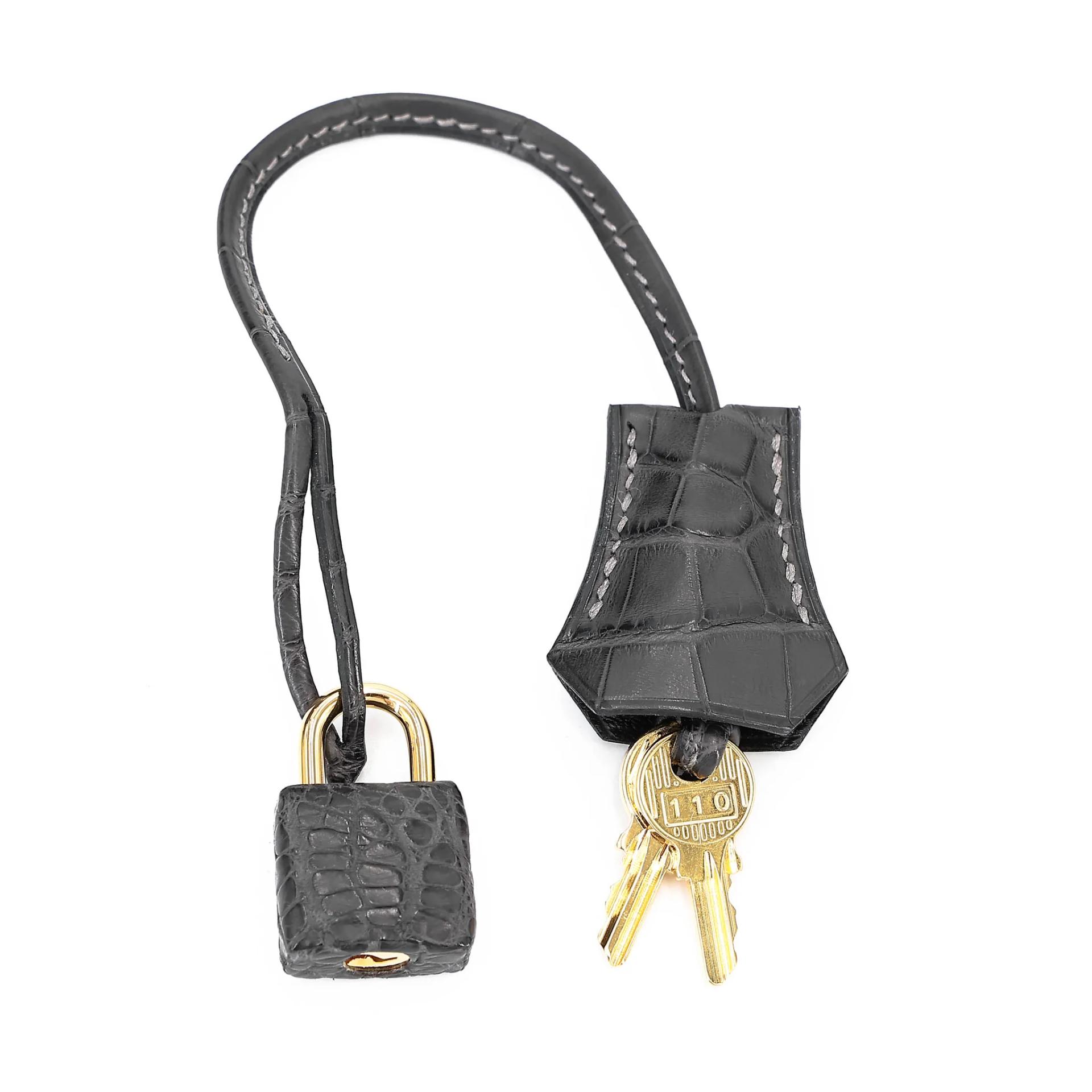 Excellent ( Rank SA ) HERMÈS Birkin 30 Graphite (88) Matte Alligator Gold hardware A (2017) - 29