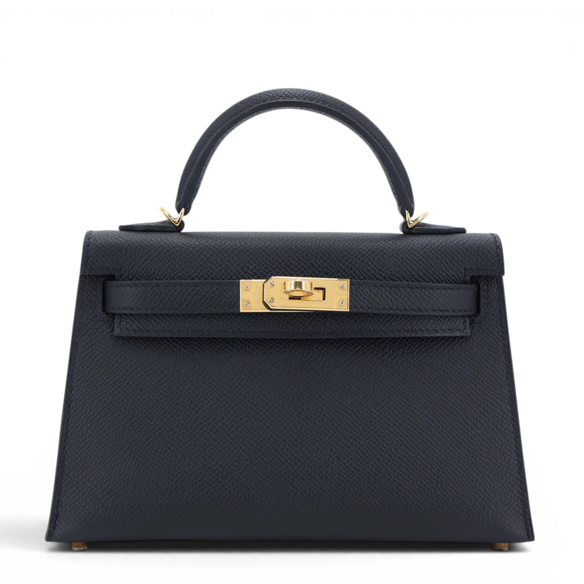 Unused ( Rank NS ) HERMÈS Mini Kelly II Noir (89) Epsom Gold hardware U (2022) - 1