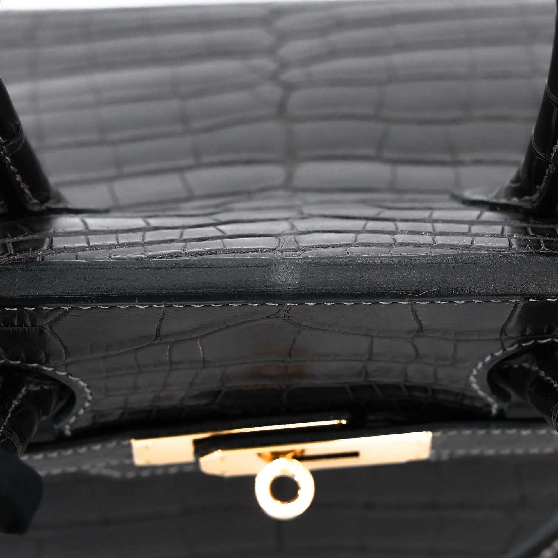 Excellent ( Rank SA ) HERMÈS Birkin 30 Graphite (88) Matte Alligator Gold hardware A (2017) - 12