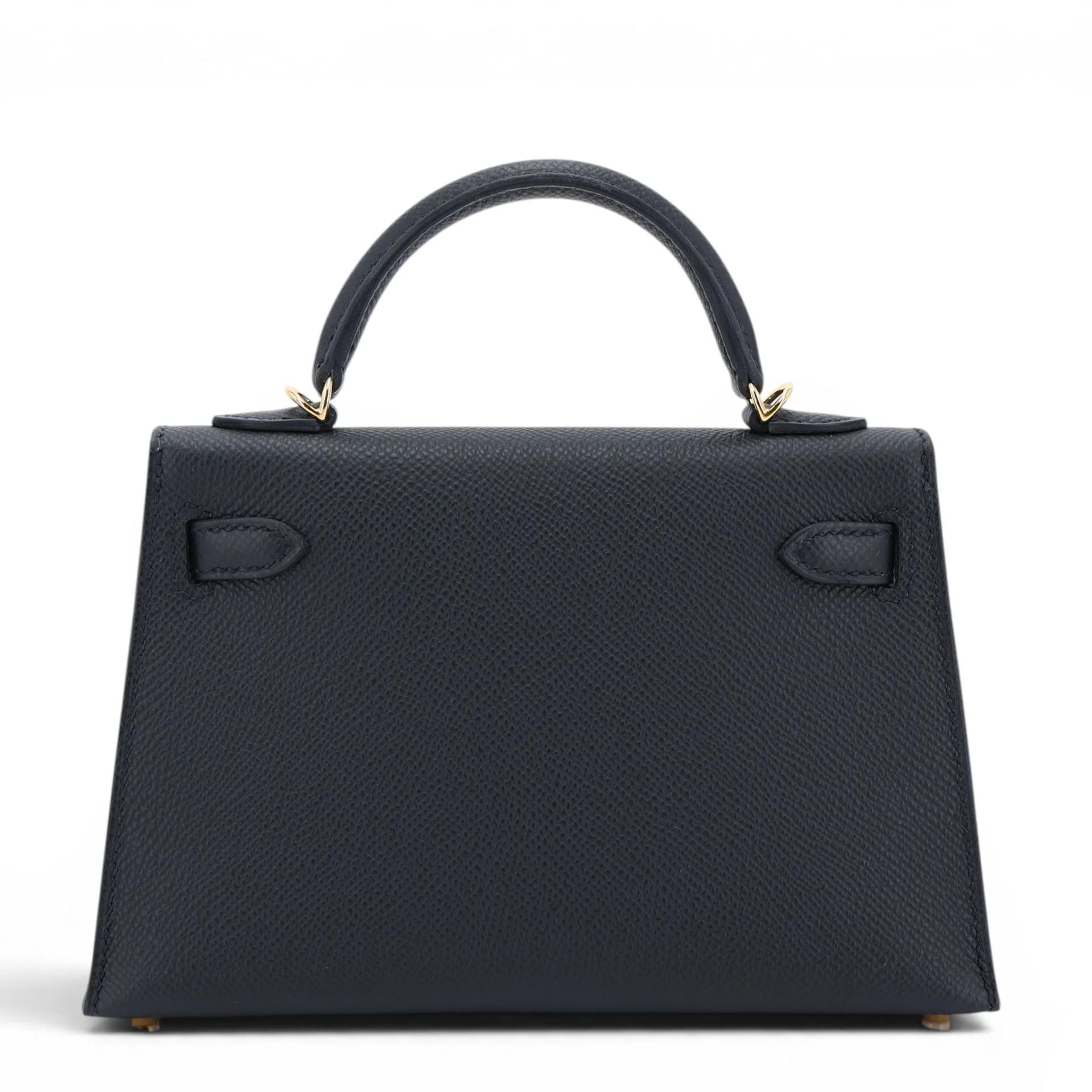 Unused ( Rank NS ) HERMÈS Mini Kelly II Noir (89) Epsom Gold hardware U (2022) - 2