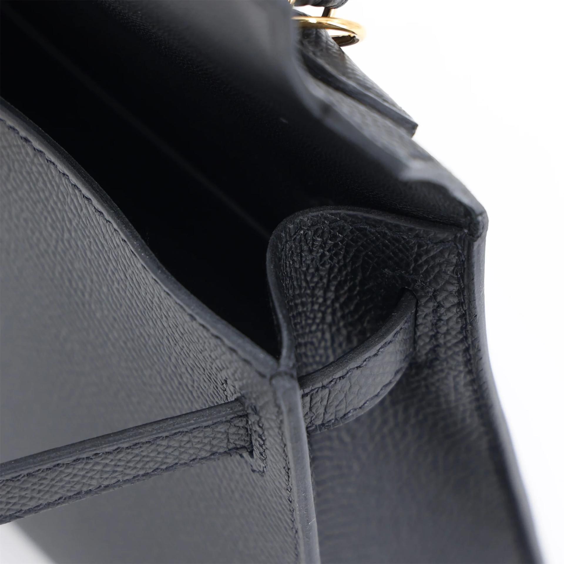 Unused ( Rank NS ) HERMÈS Mini Kelly II Noir (89) Epsom Gold hardware U (2022) - 13