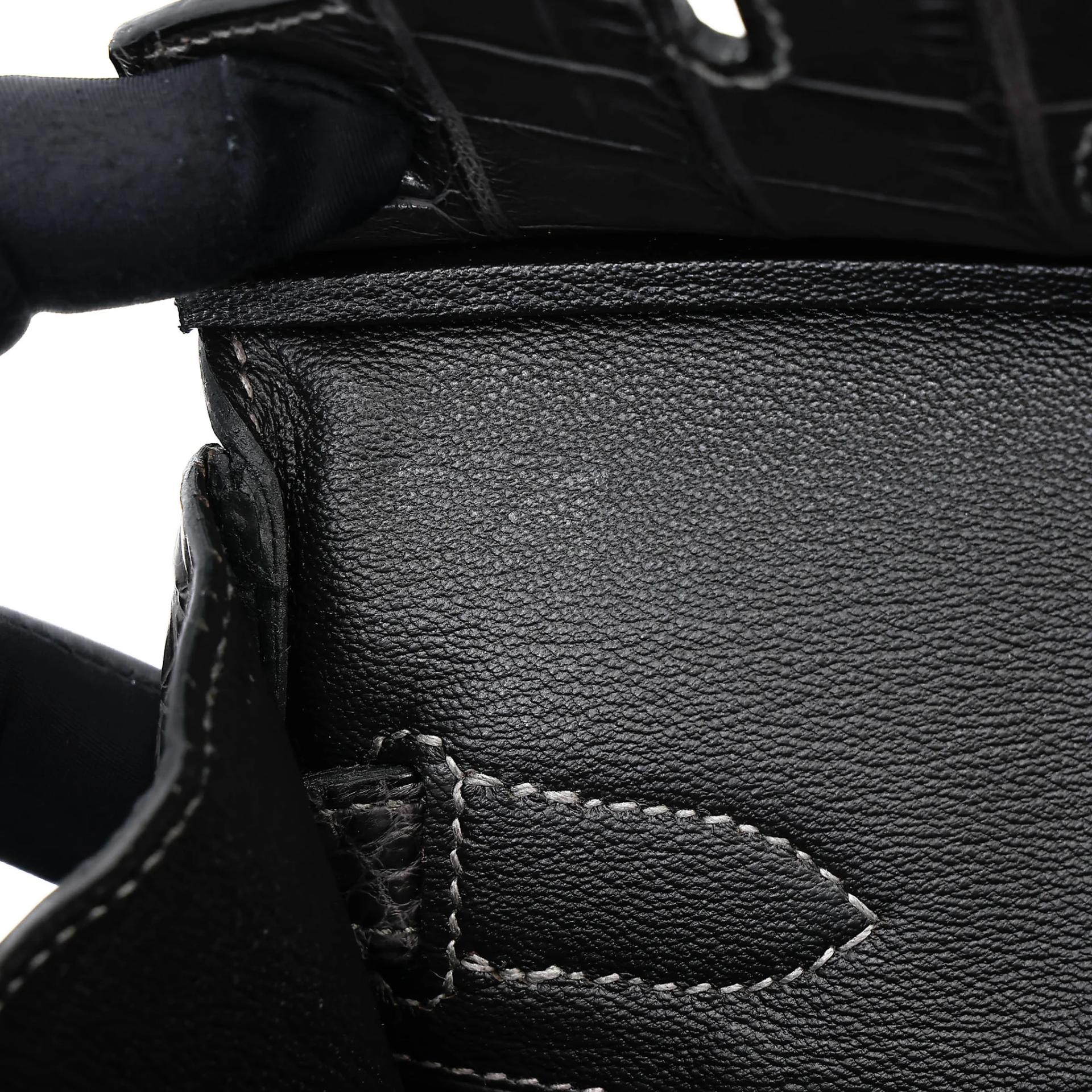 Excellent ( Rank SA ) HERMÈS Birkin 30 Graphite (88) Matte Alligator Gold hardware A (2017) - 22