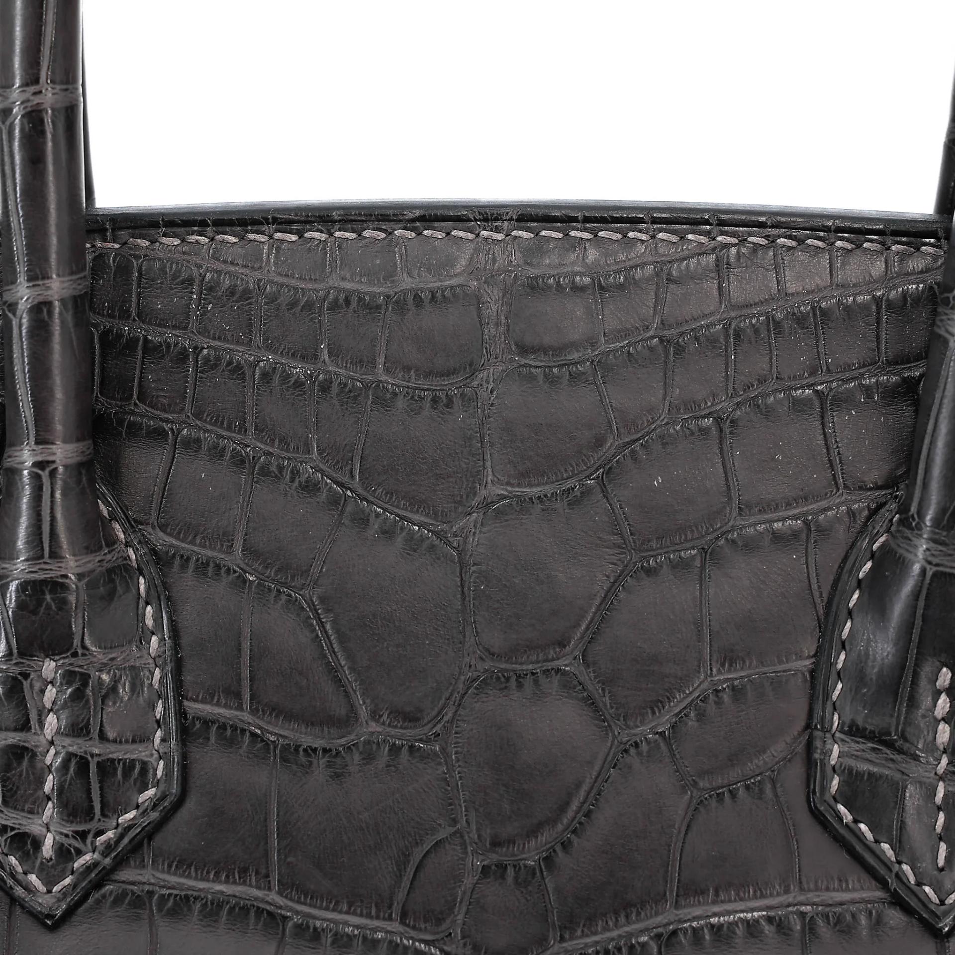 Excellent ( Rank SA ) HERMÈS Birkin 30 Graphite (88) Matte Alligator Gold hardware A (2017) - 10